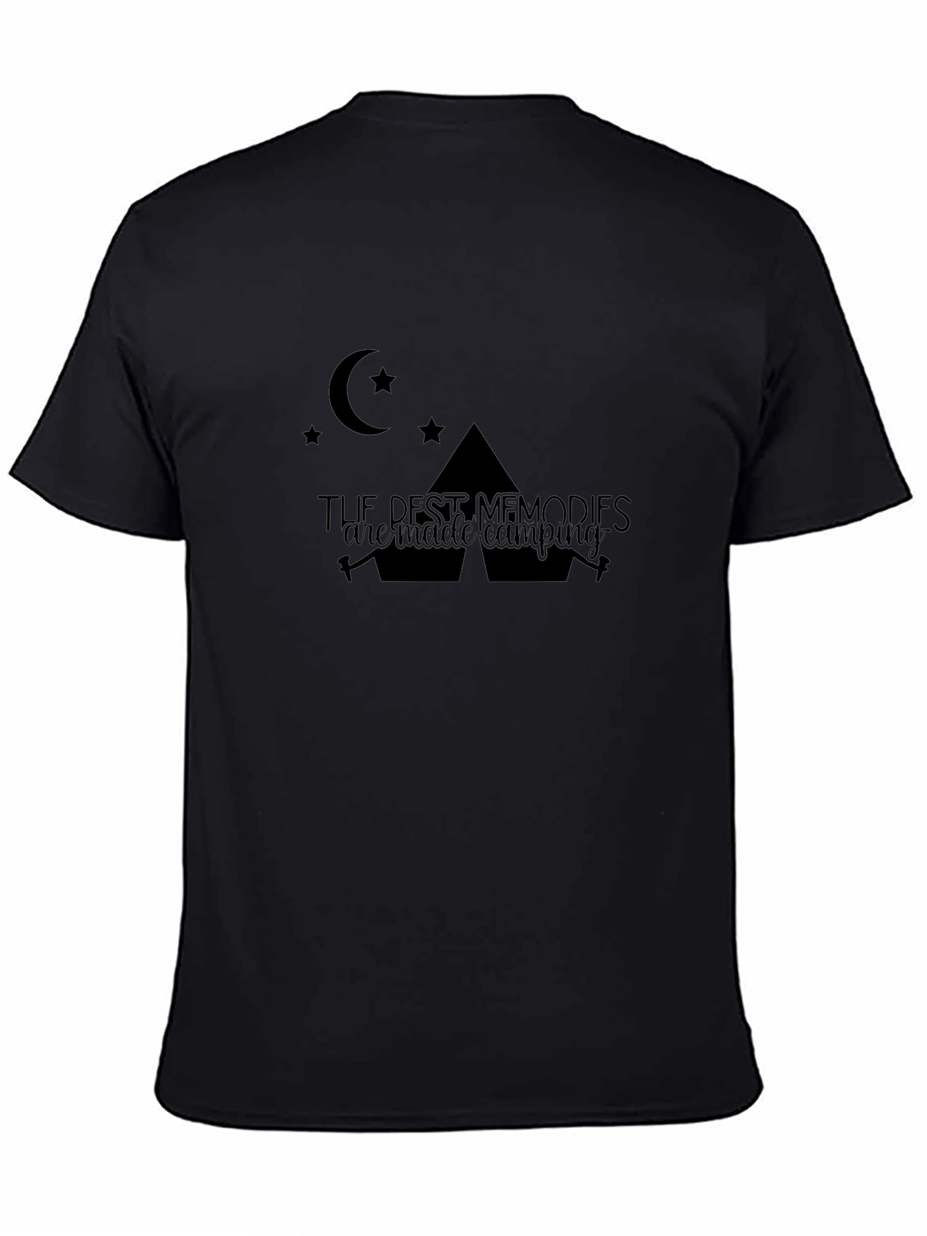 Camping Memories Graphic Tee - Black Cotton Shirt