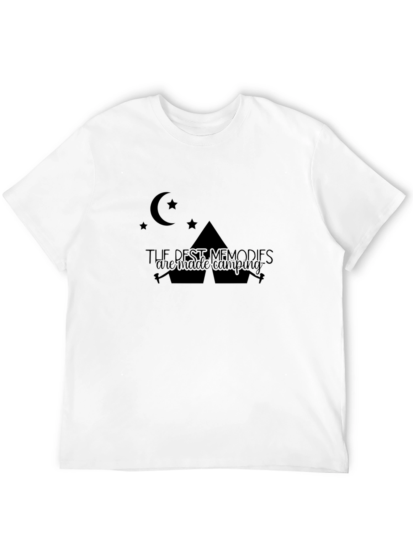 Camping Memories Graphic Tee - Black Cotton Shirt