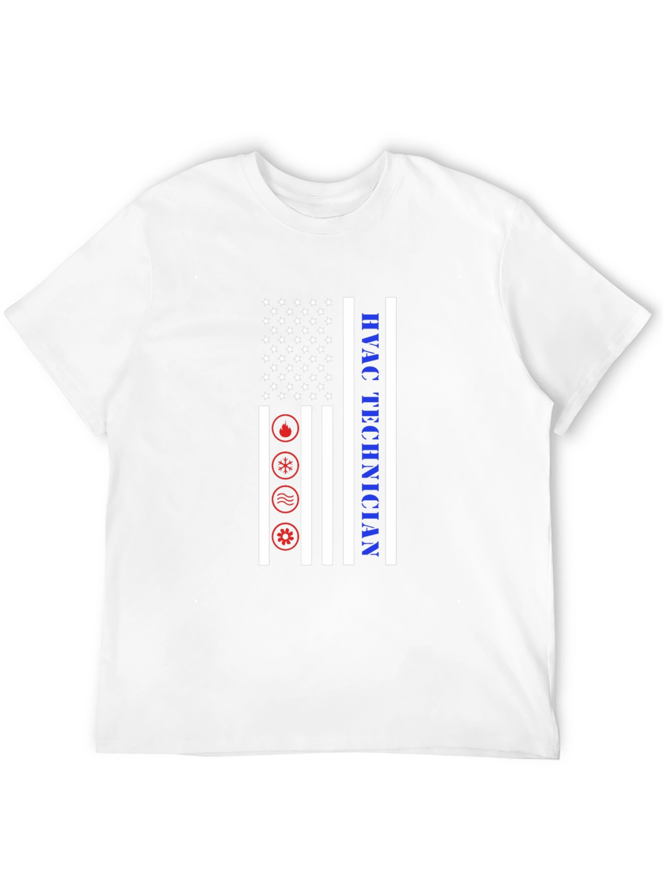 HVAC Technician T-Shirt - American Flag Design