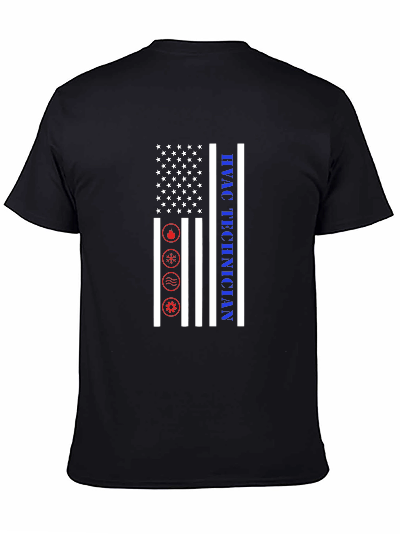 HVAC Technician T-Shirt - American Flag Design