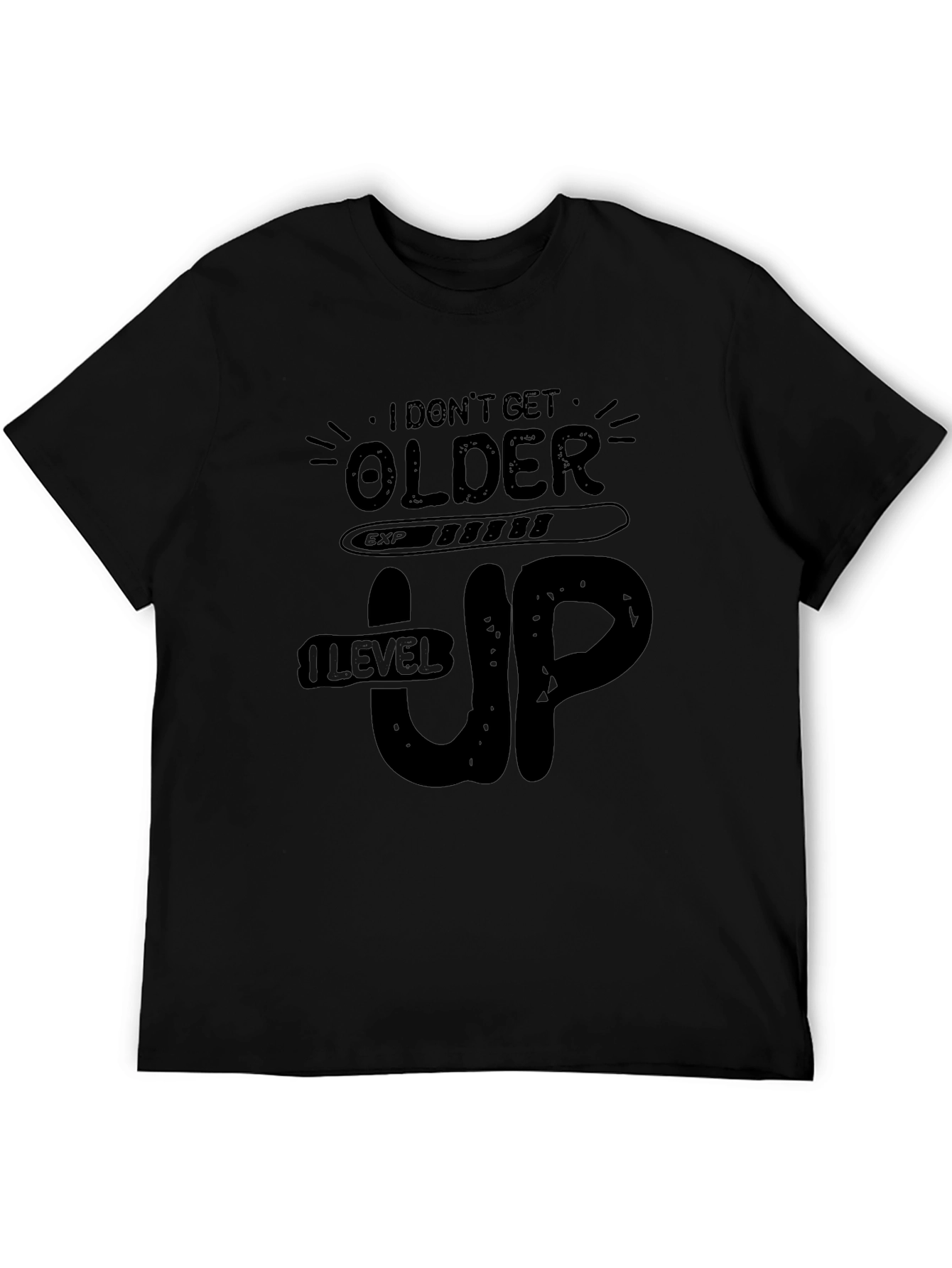 Level Up Black Graphic Tee Shirt