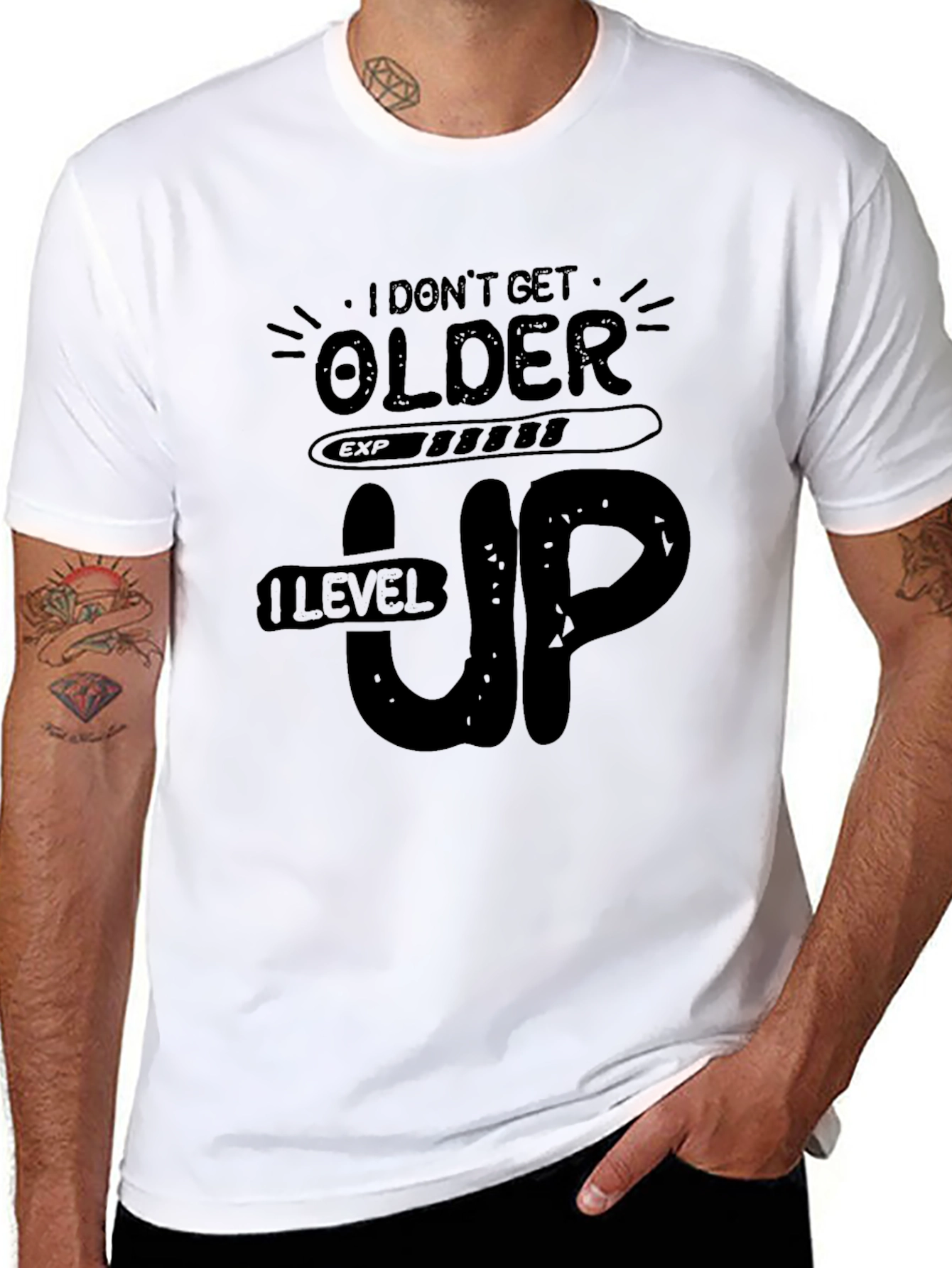 Level Up Black Graphic Tee Shirt
