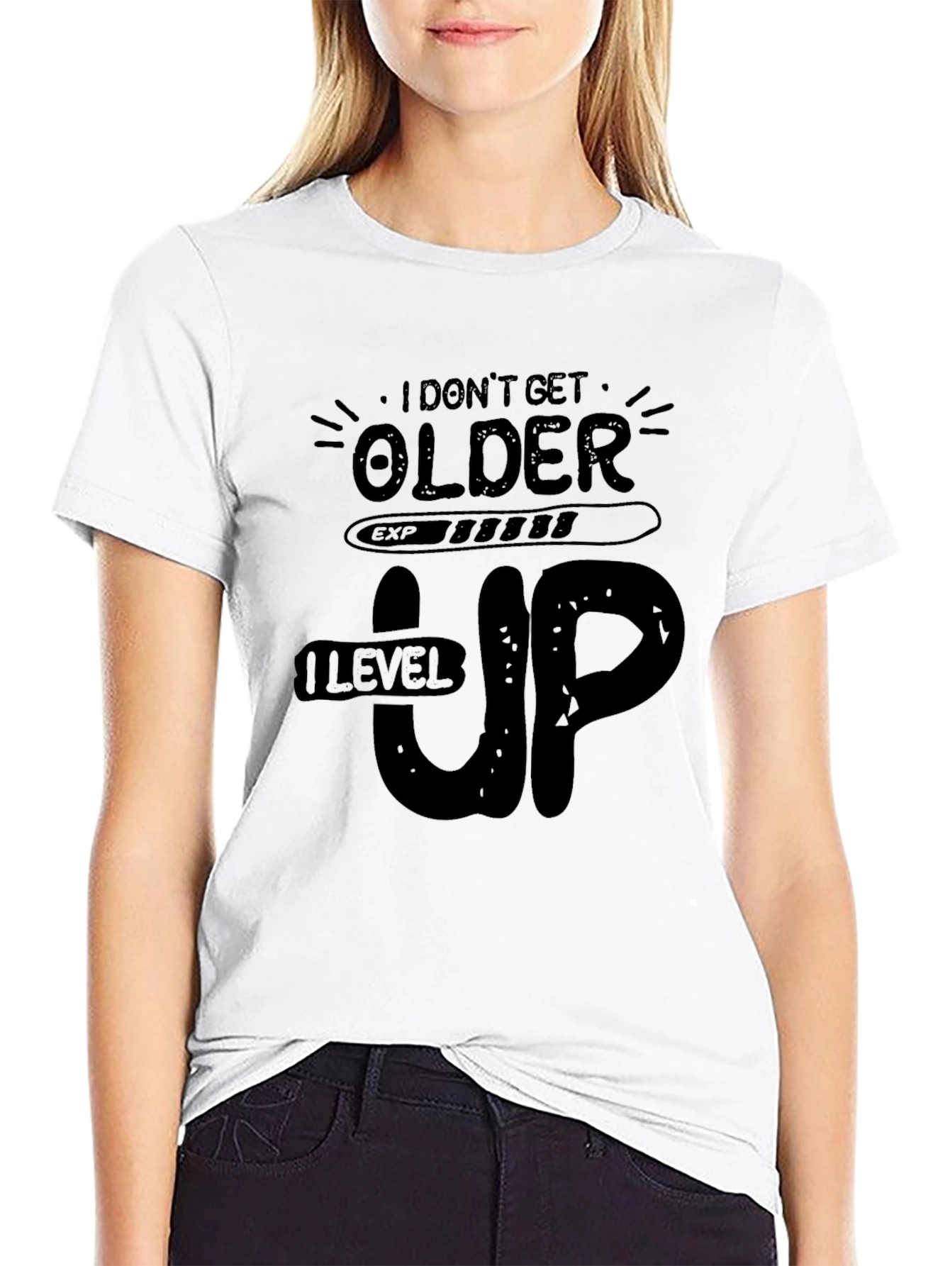Level Up Black Graphic Tee Shirt