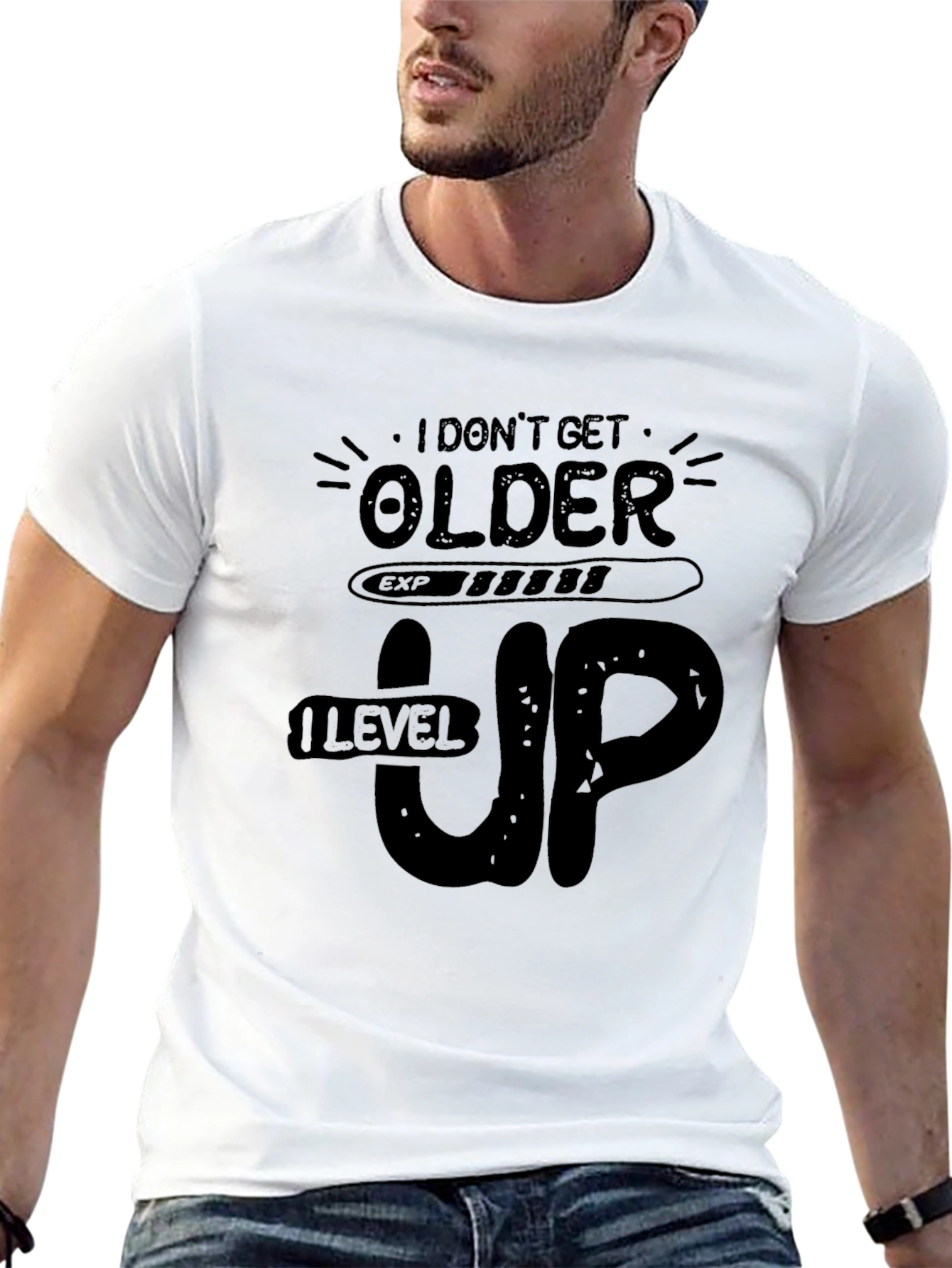 Level Up Black Graphic Tee Shirt