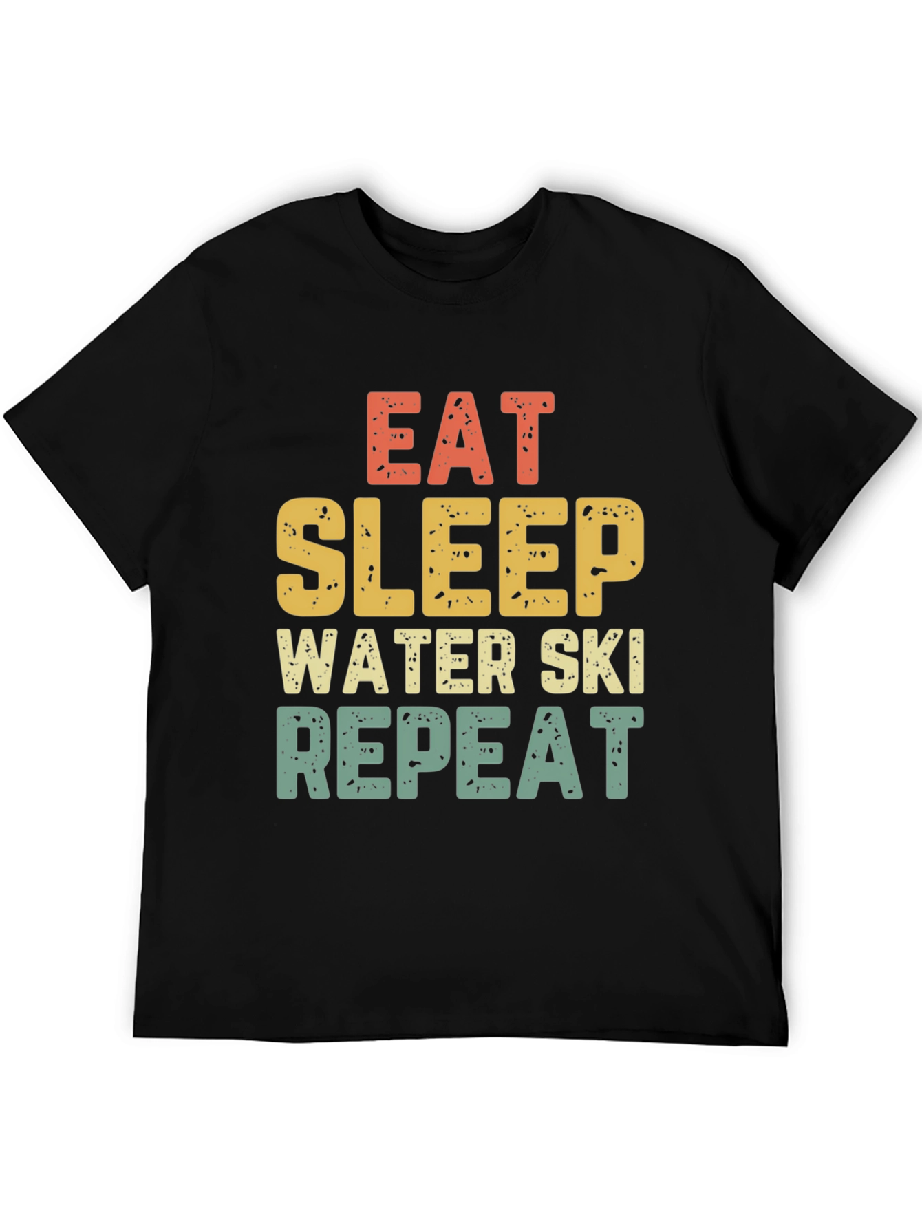 Eat Sleep Water Ski Repeat Black T-Shirt