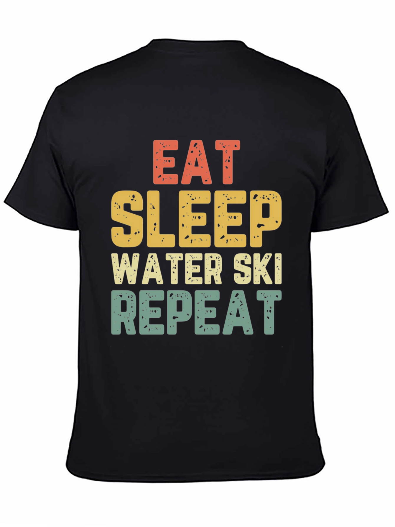 Eat Sleep Water Ski Repeat Black T-Shirt