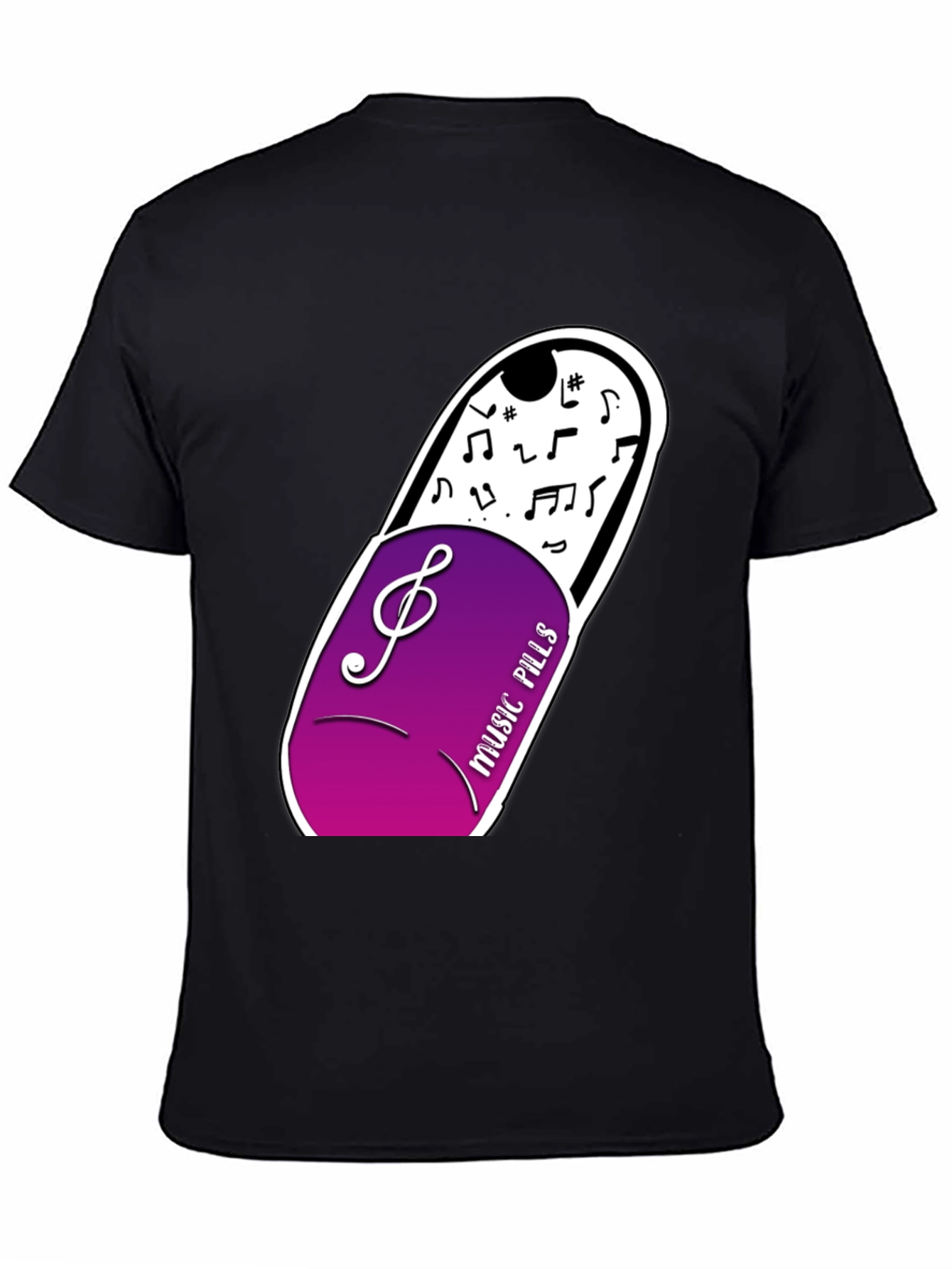 Music Pills Graphic T-Shirt - Black Cotton Tee