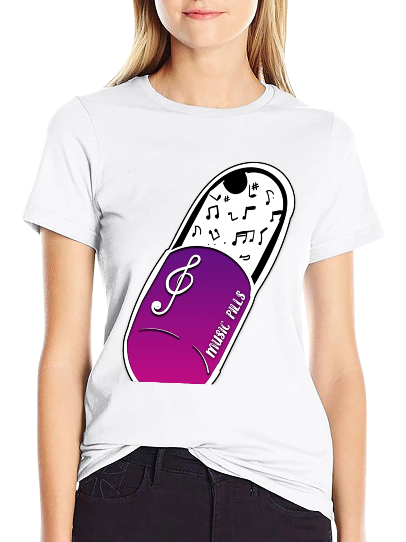 Music Pills Graphic T-Shirt - Black Cotton Tee