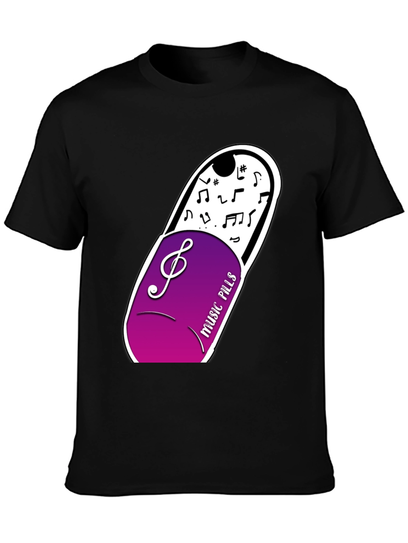 Music Pills Graphic T-Shirt - Black Cotton Tee