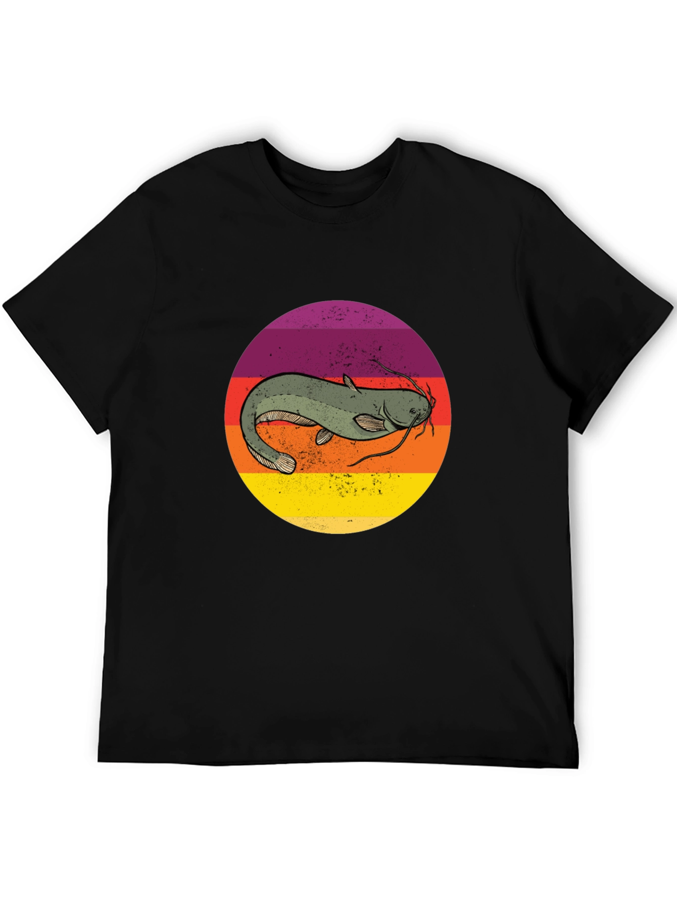 Retro Catfish Graphic Tee - Black