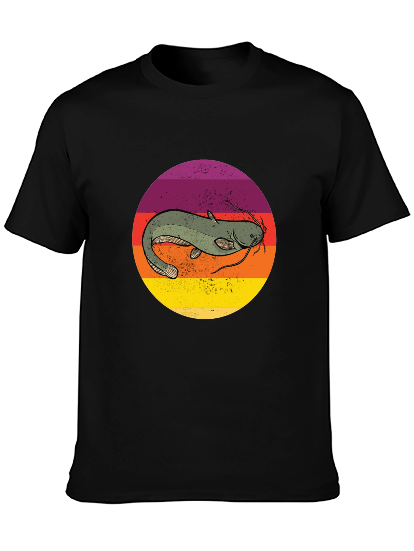 Retro Catfish Graphic Tee - Black