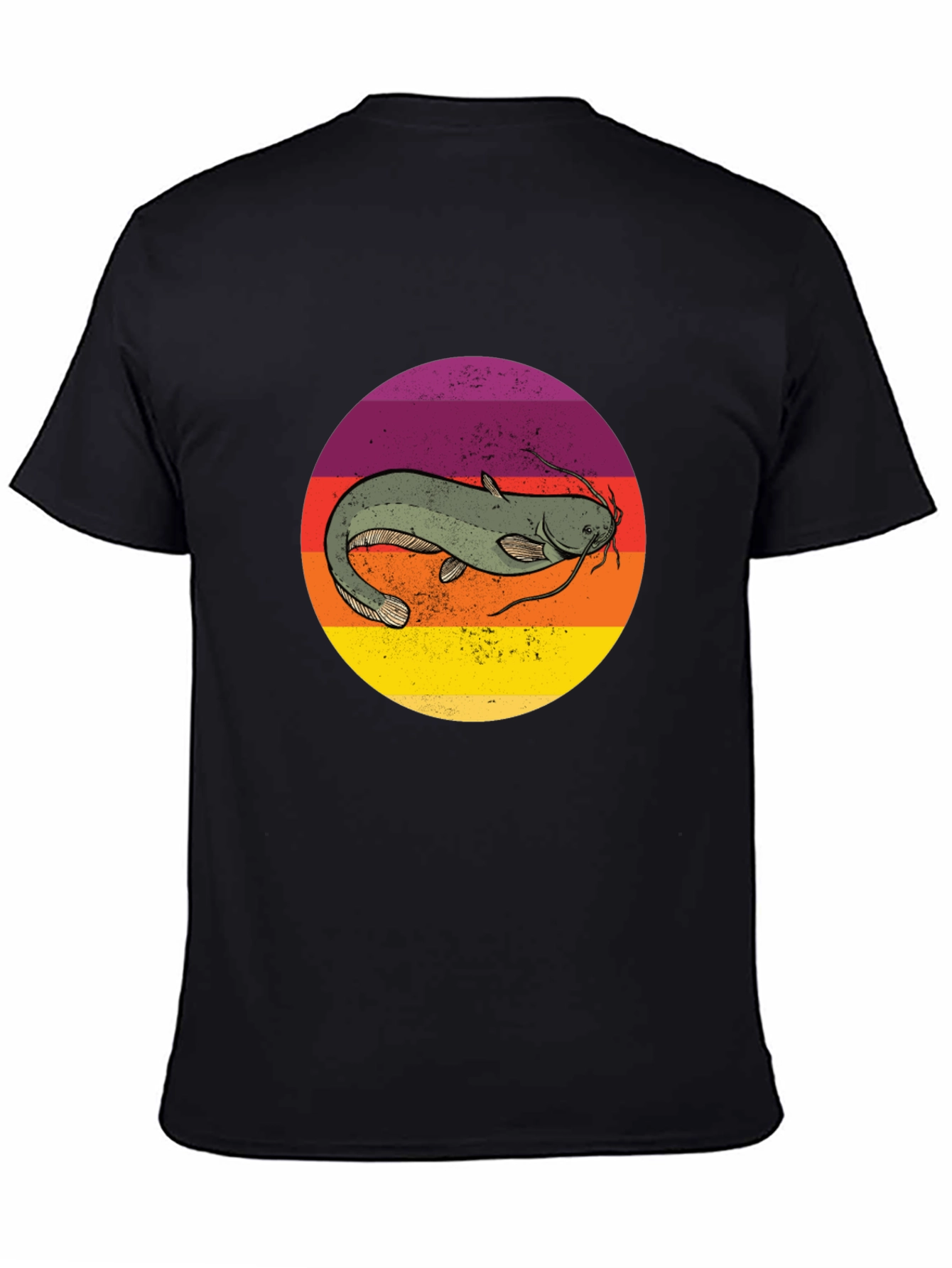 Retro Catfish Graphic Tee - Black