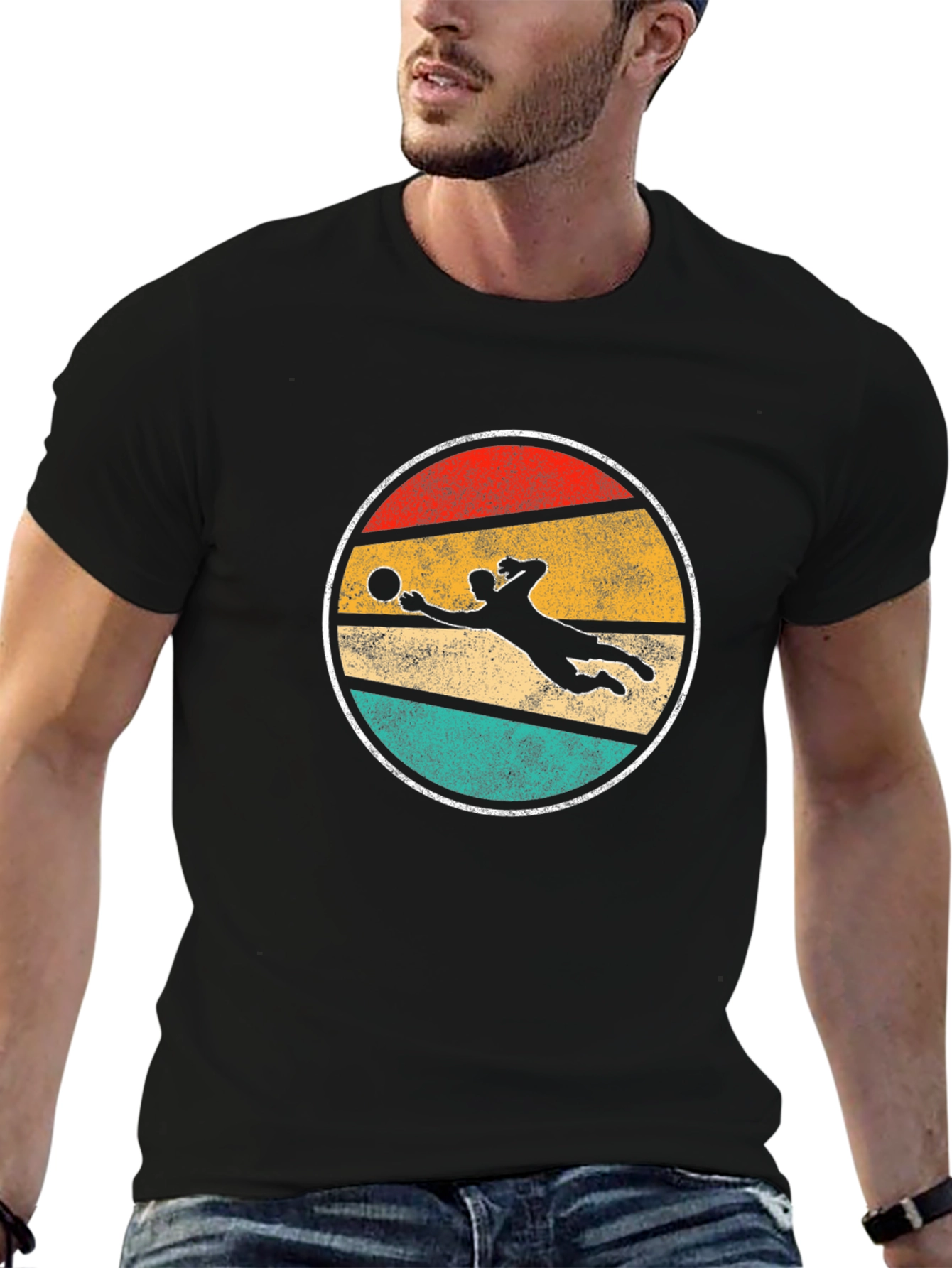 Retro Volleyball Player Graphic Tee