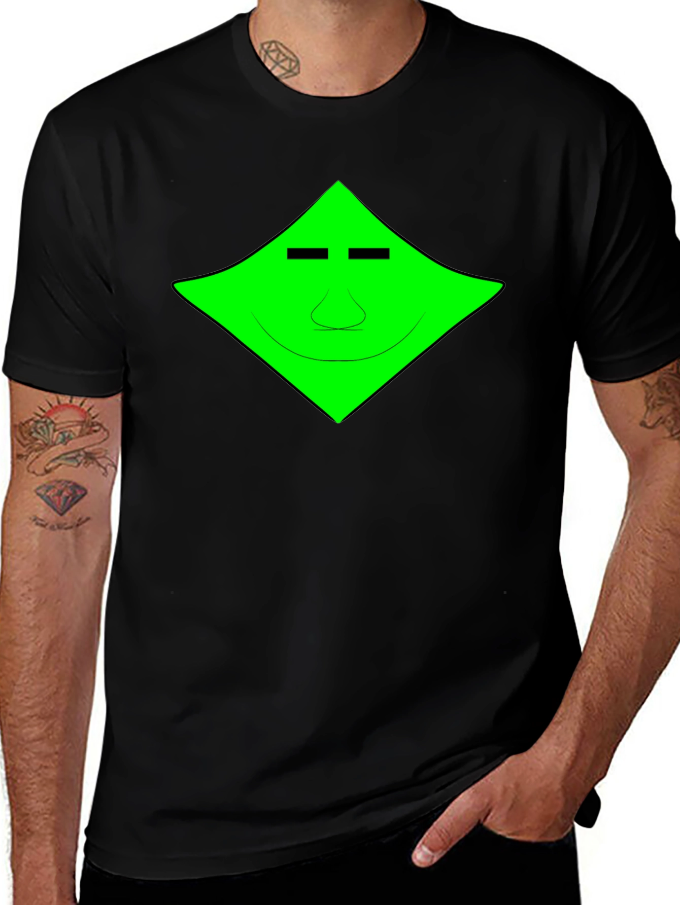 Geometric Face Graphic Tee - Cool & Unique Design