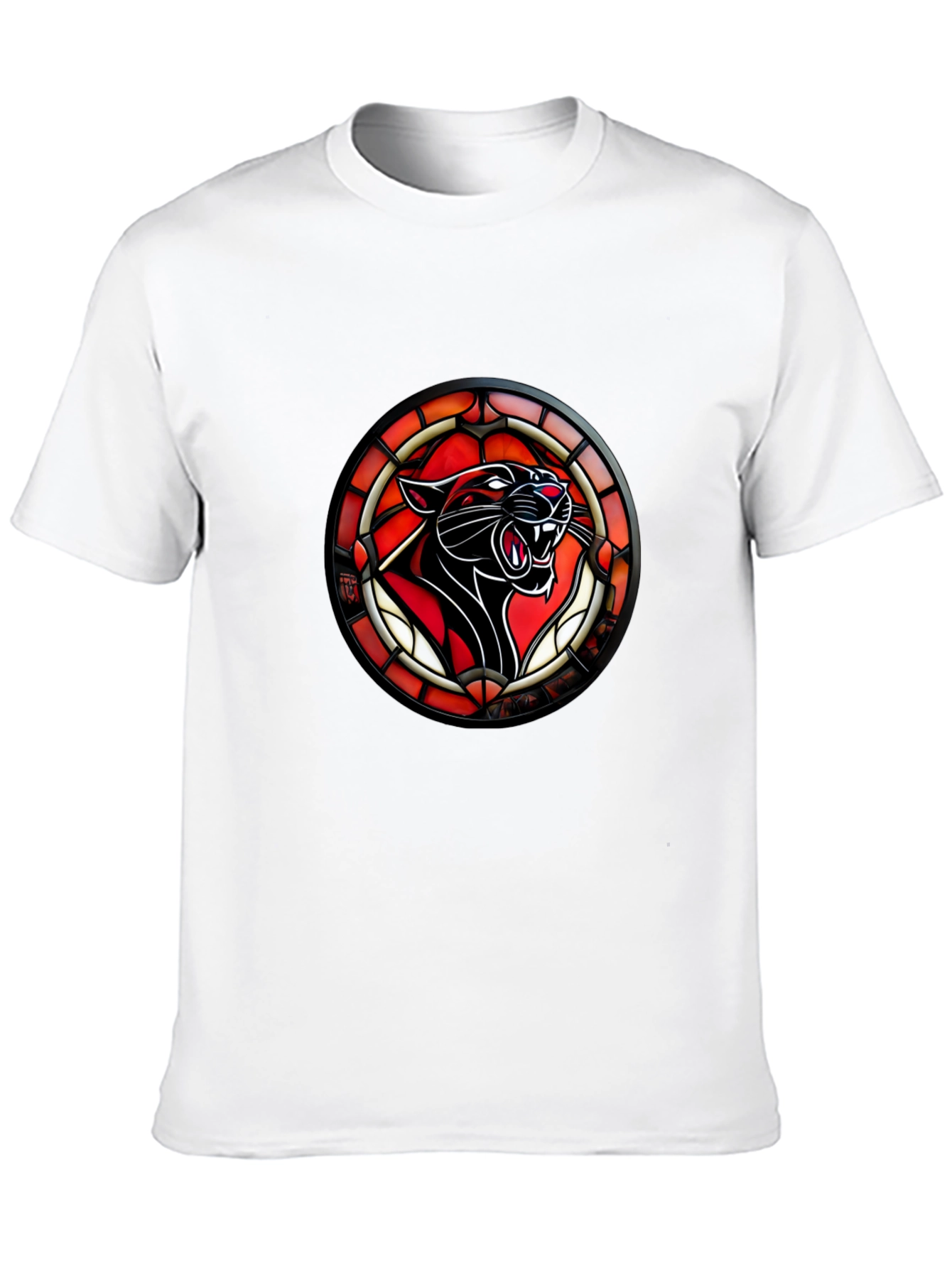 Stained Glass Panther T-Shirt - Bold Graphic Tee