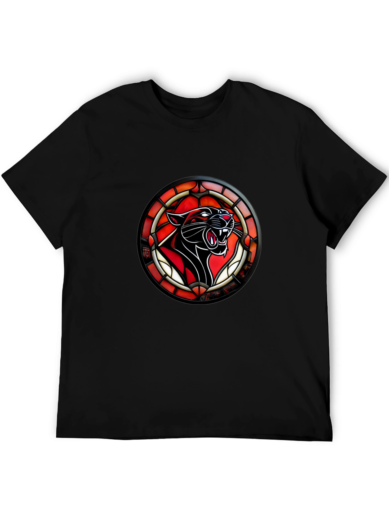 Stained Glass Panther T-Shirt - Bold Graphic Tee