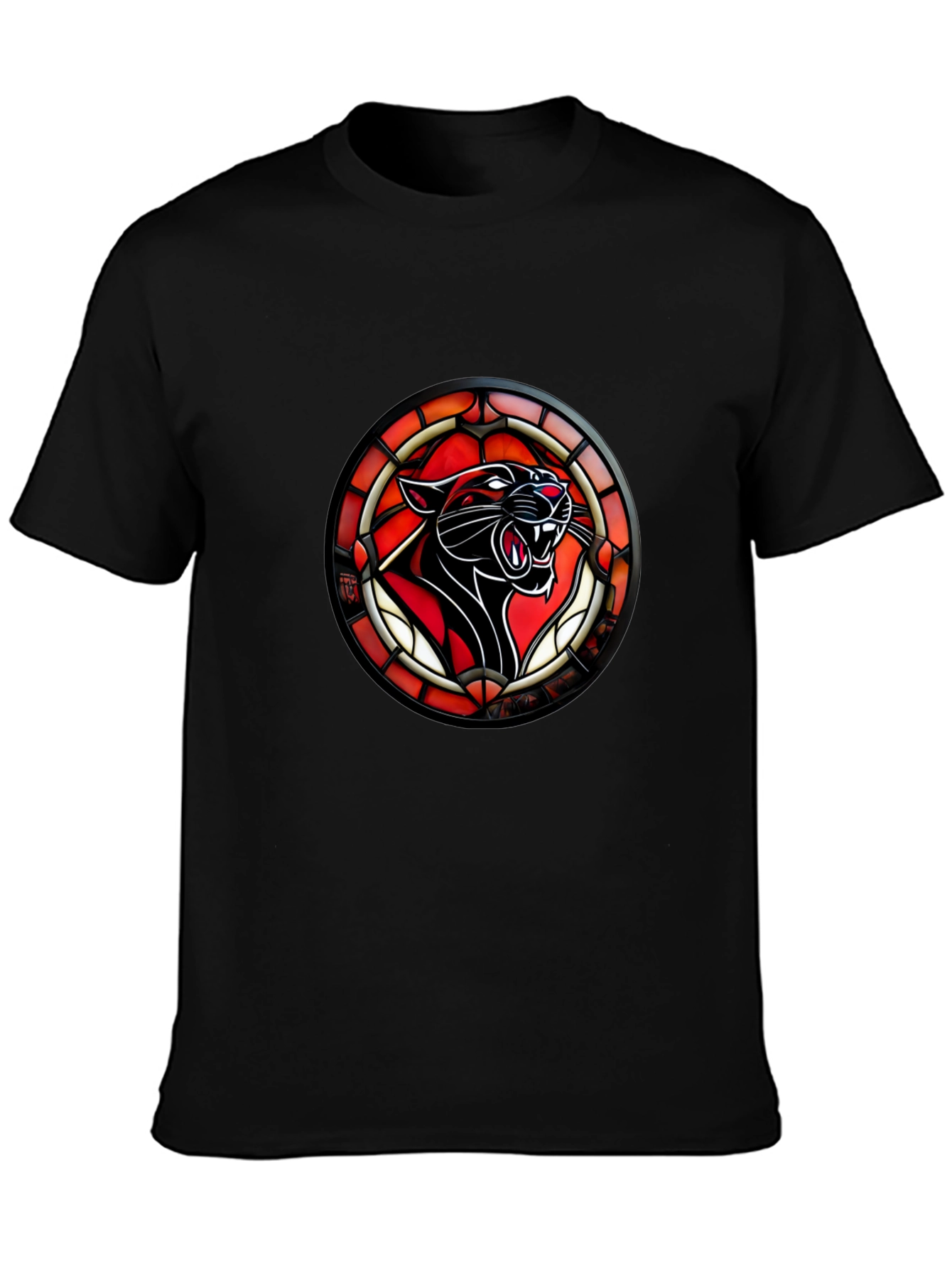 Stained Glass Panther T-Shirt - Bold Graphic Tee