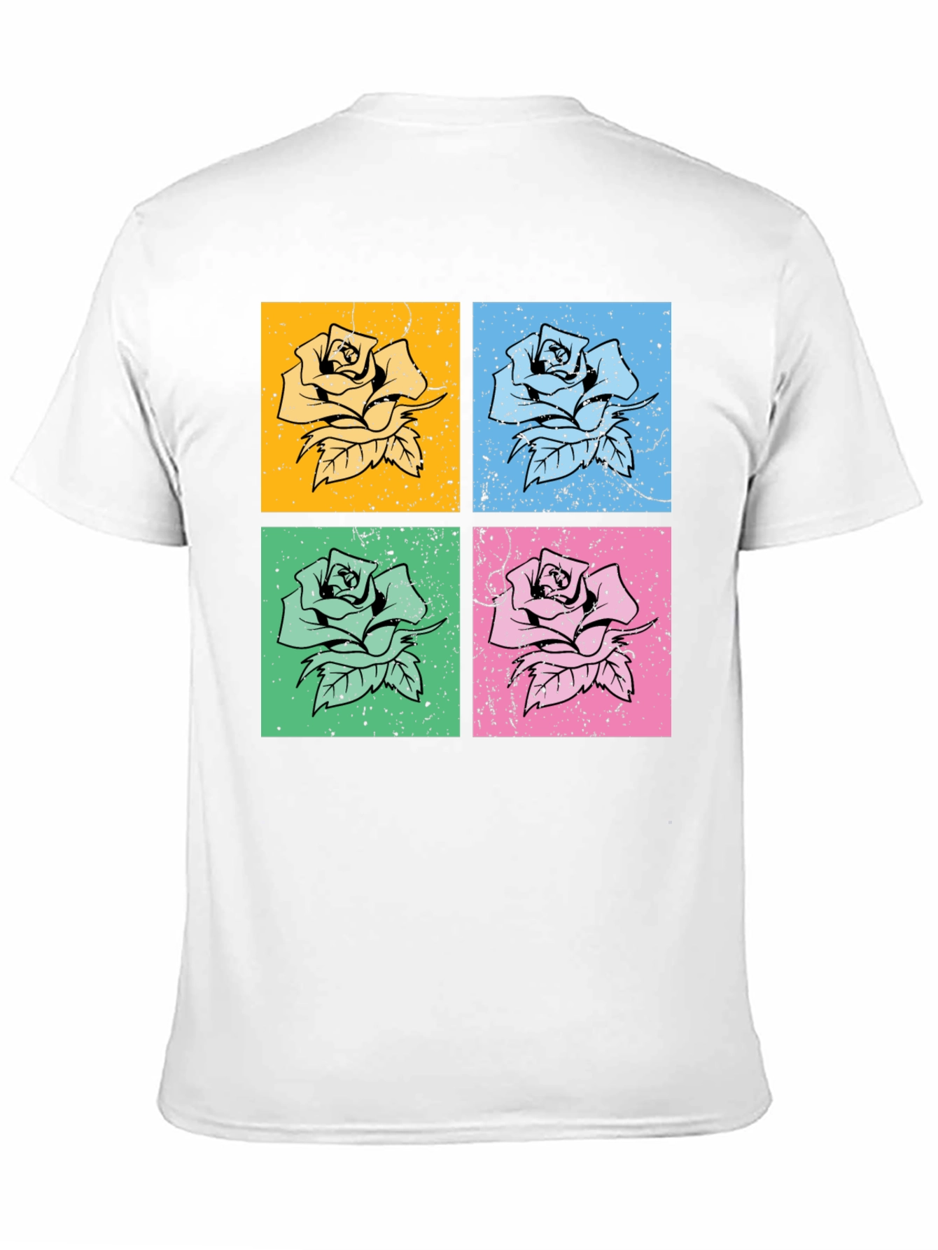Retro Rose Pop Art Graphic Tee - Classic Black