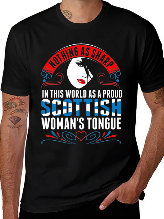 Scottish Womans Tongue T-Shirt - Sharp Wit Design