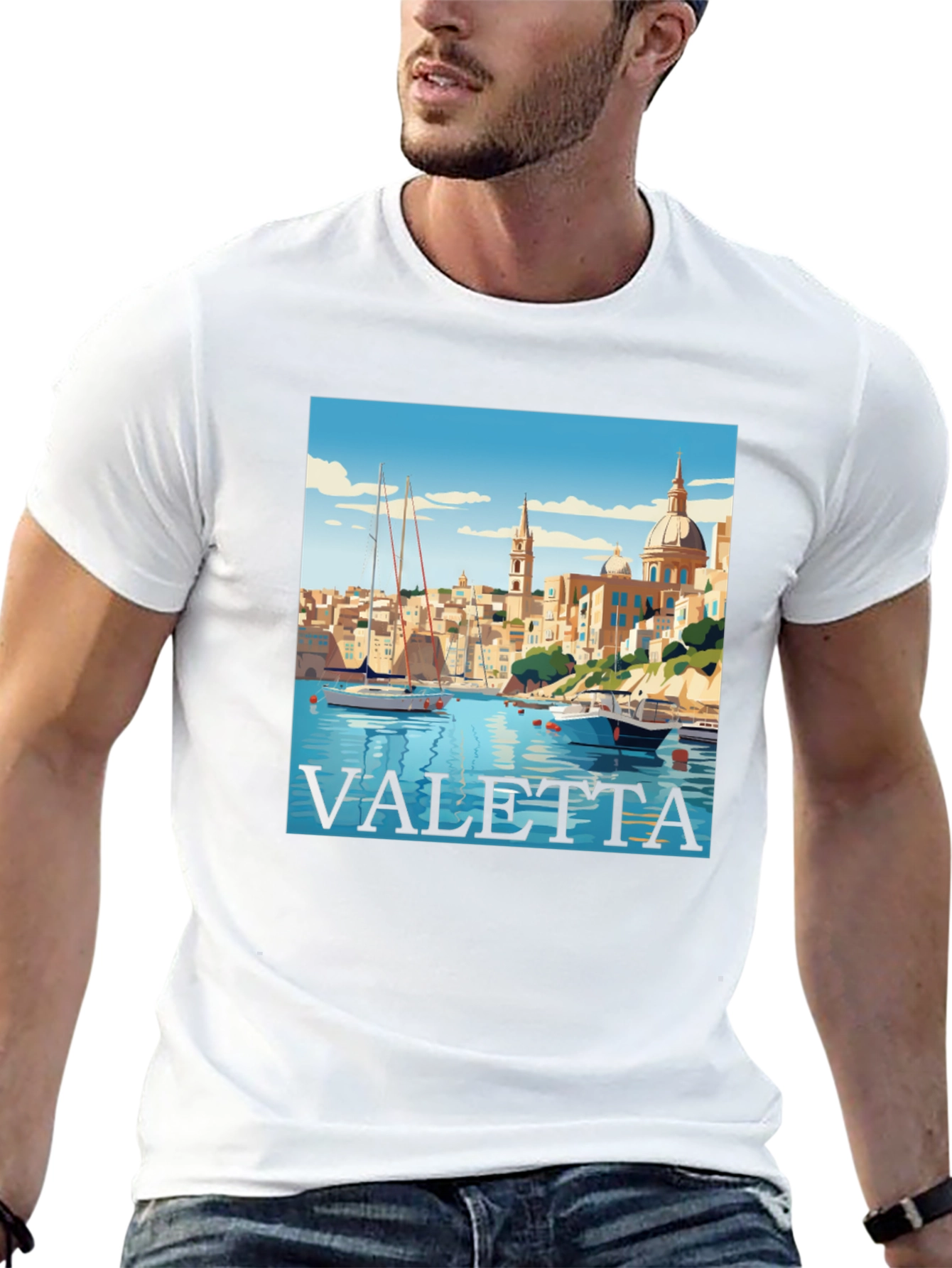 Valetta Malta Graphic T-Shirt - Black