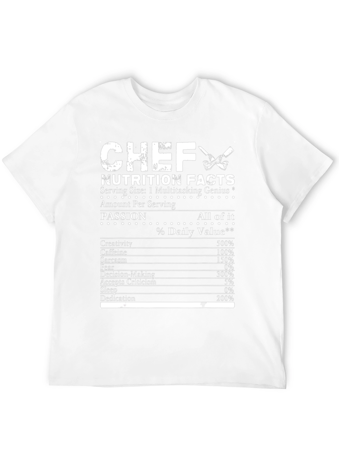 Chef Nutrition Facts Black Graphic T-Shirt