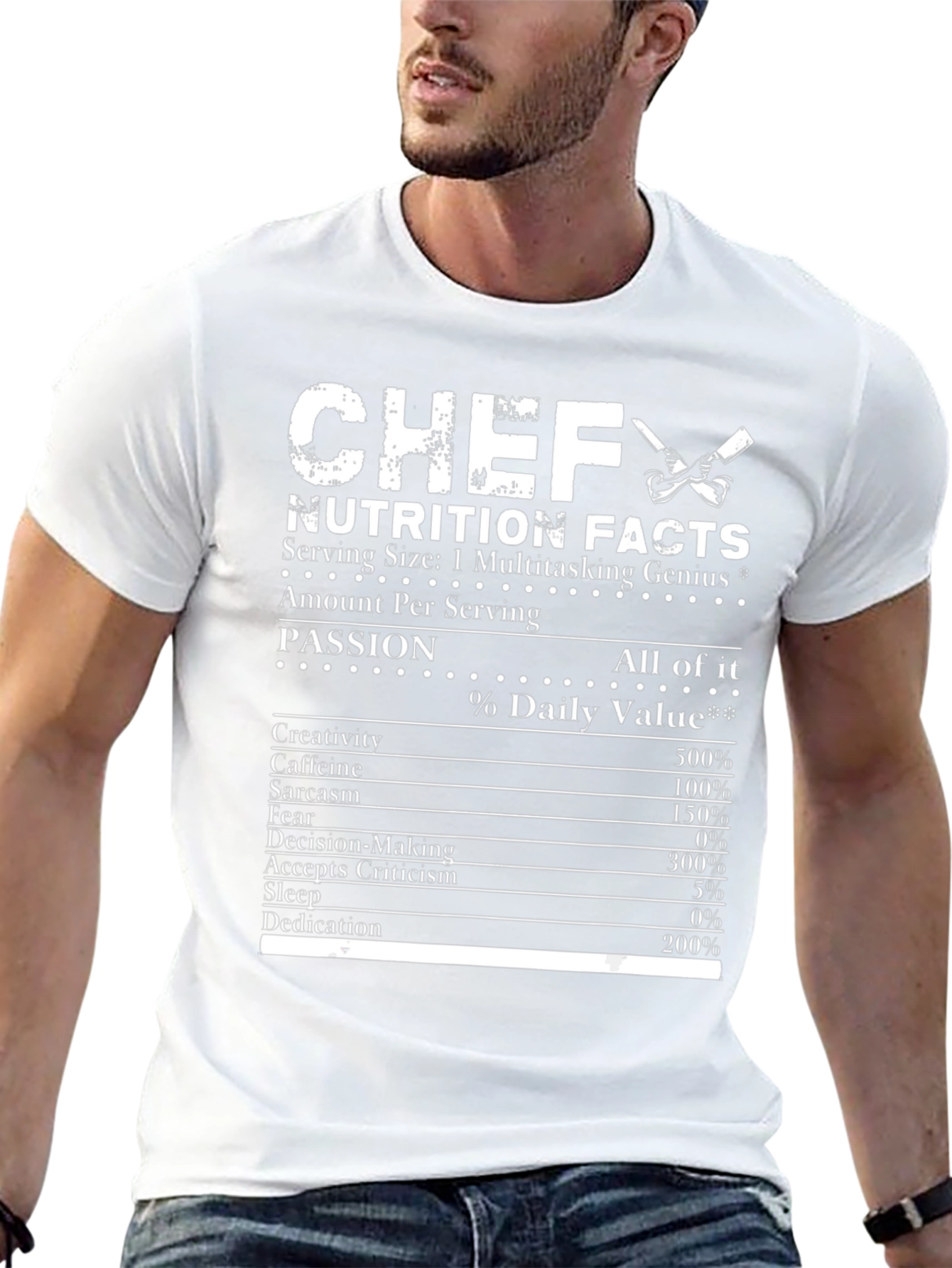 Chef Nutrition Facts Black Graphic T-Shirt