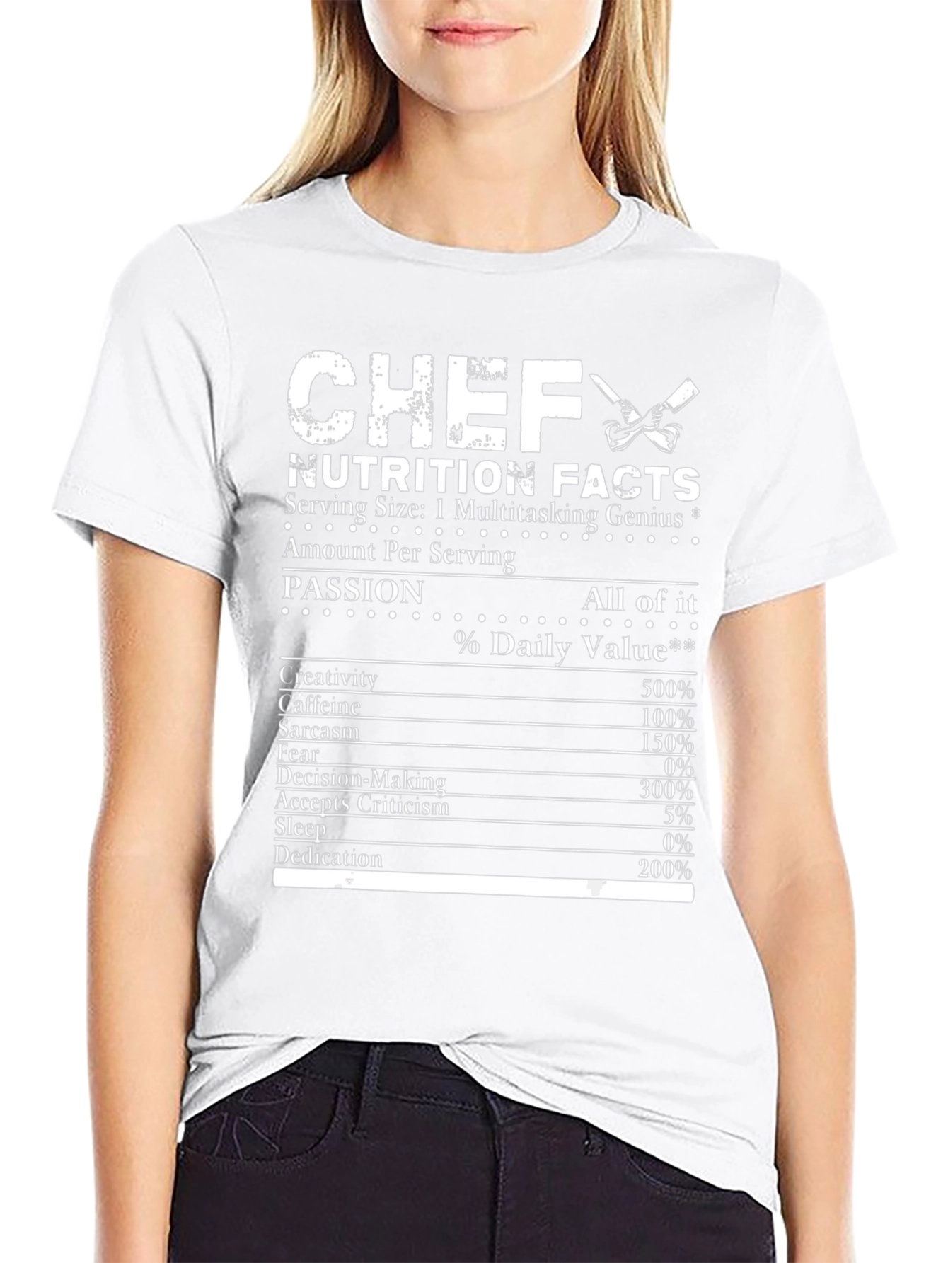 Chef Nutrition Facts Black Graphic T-Shirt