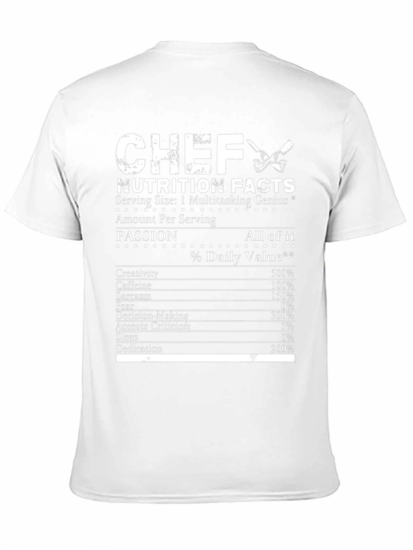 Chef Nutrition Facts Black Graphic T-Shirt