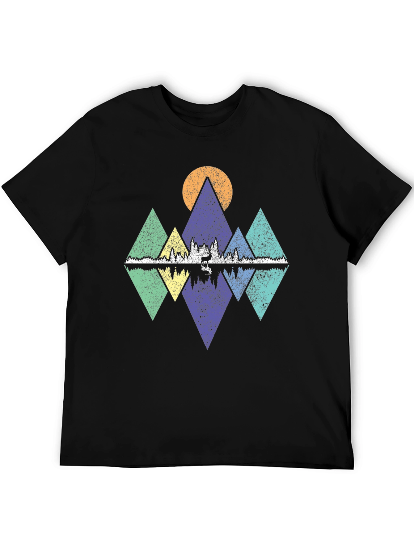 Geometric Mountain & Lake Graphic Tee