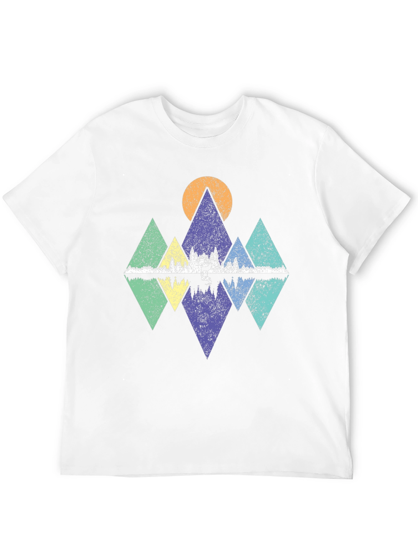 Geometric Mountain & Lake Graphic Tee
