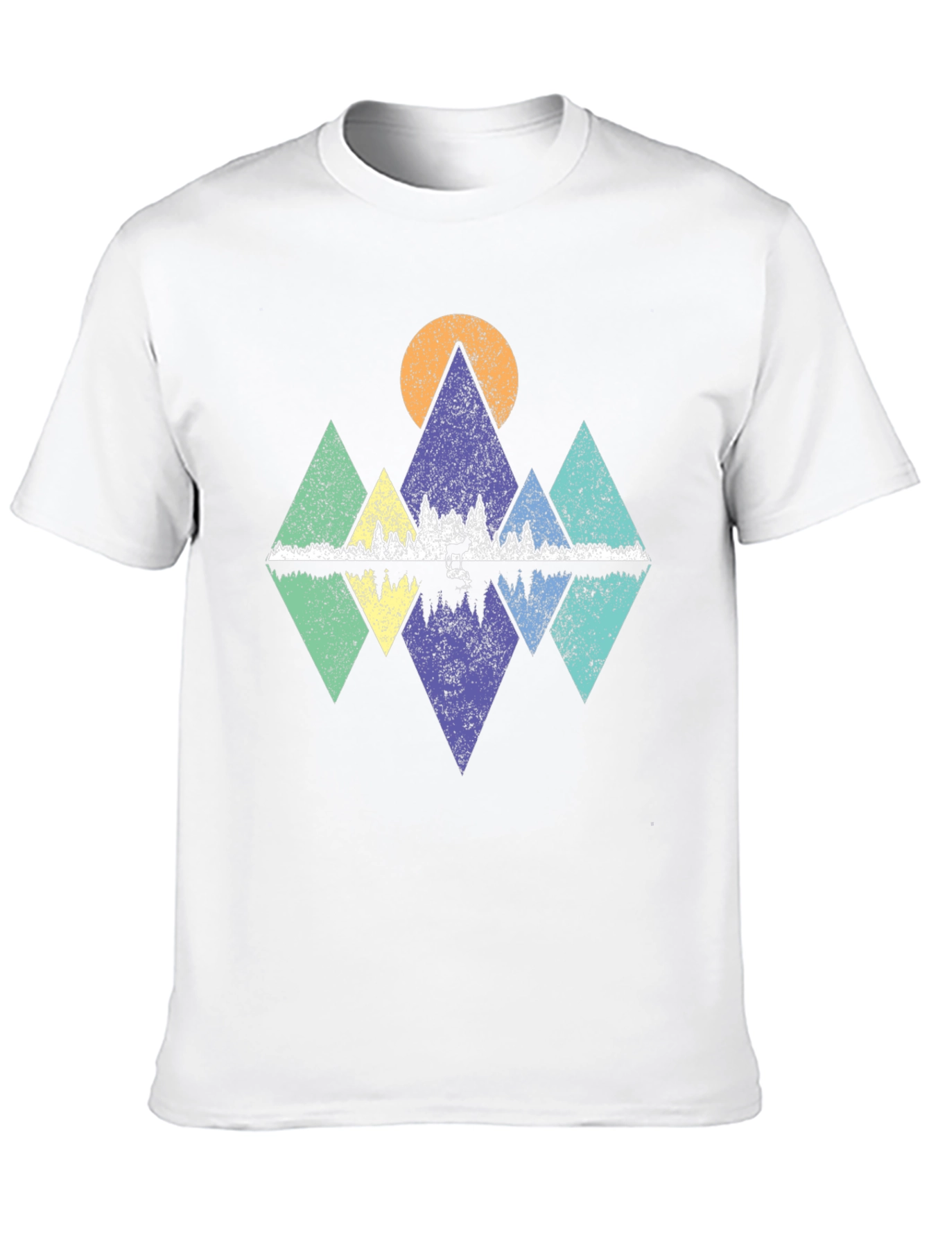 Geometric Mountain & Lake Graphic Tee