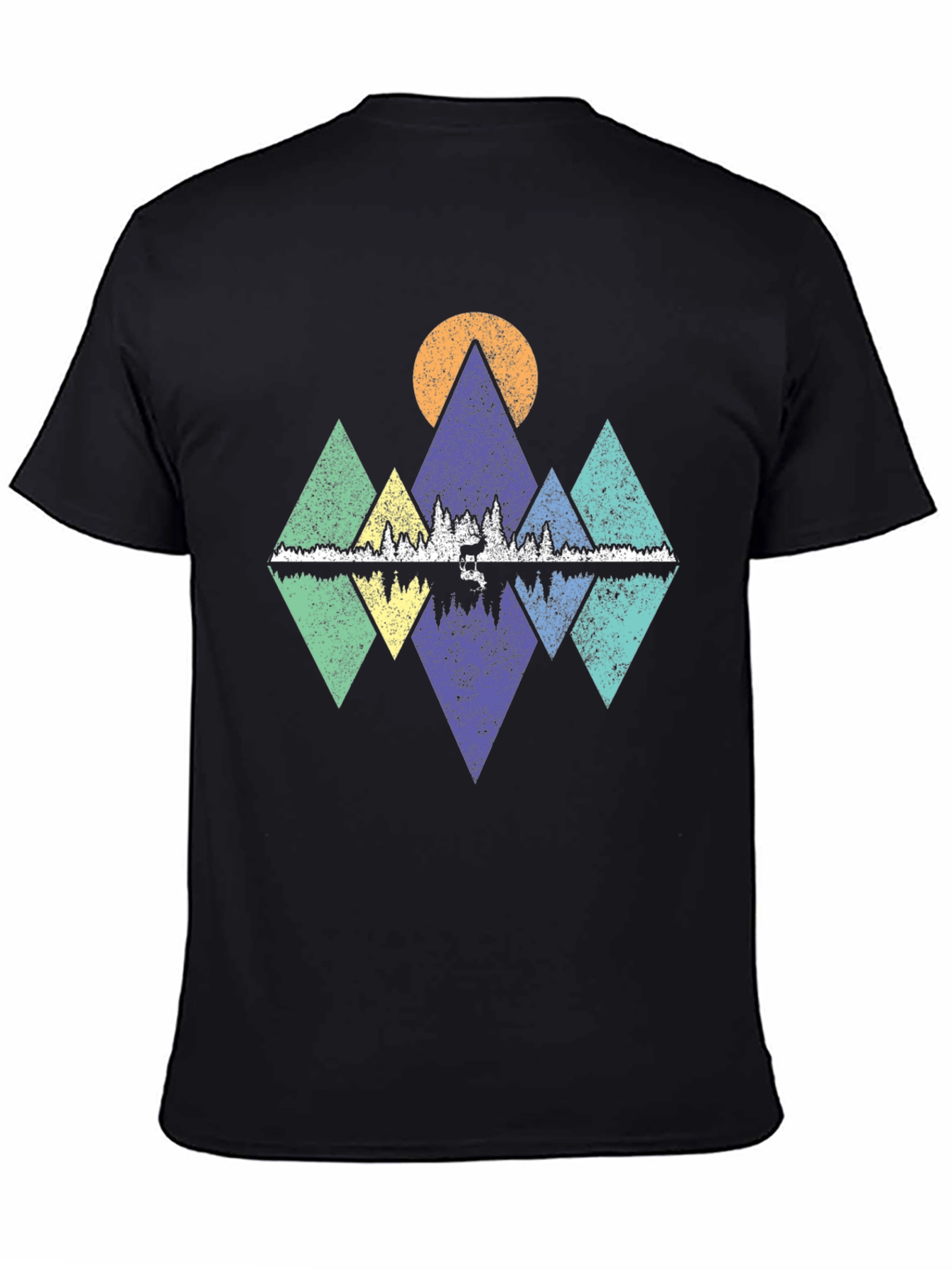 Geometric Mountain & Lake Graphic Tee