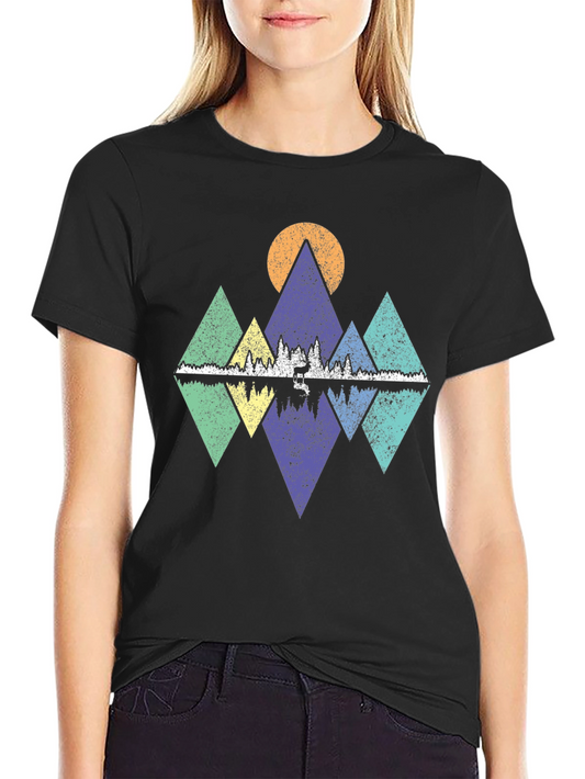 Geometric Mountain & Lake Graphic Tee