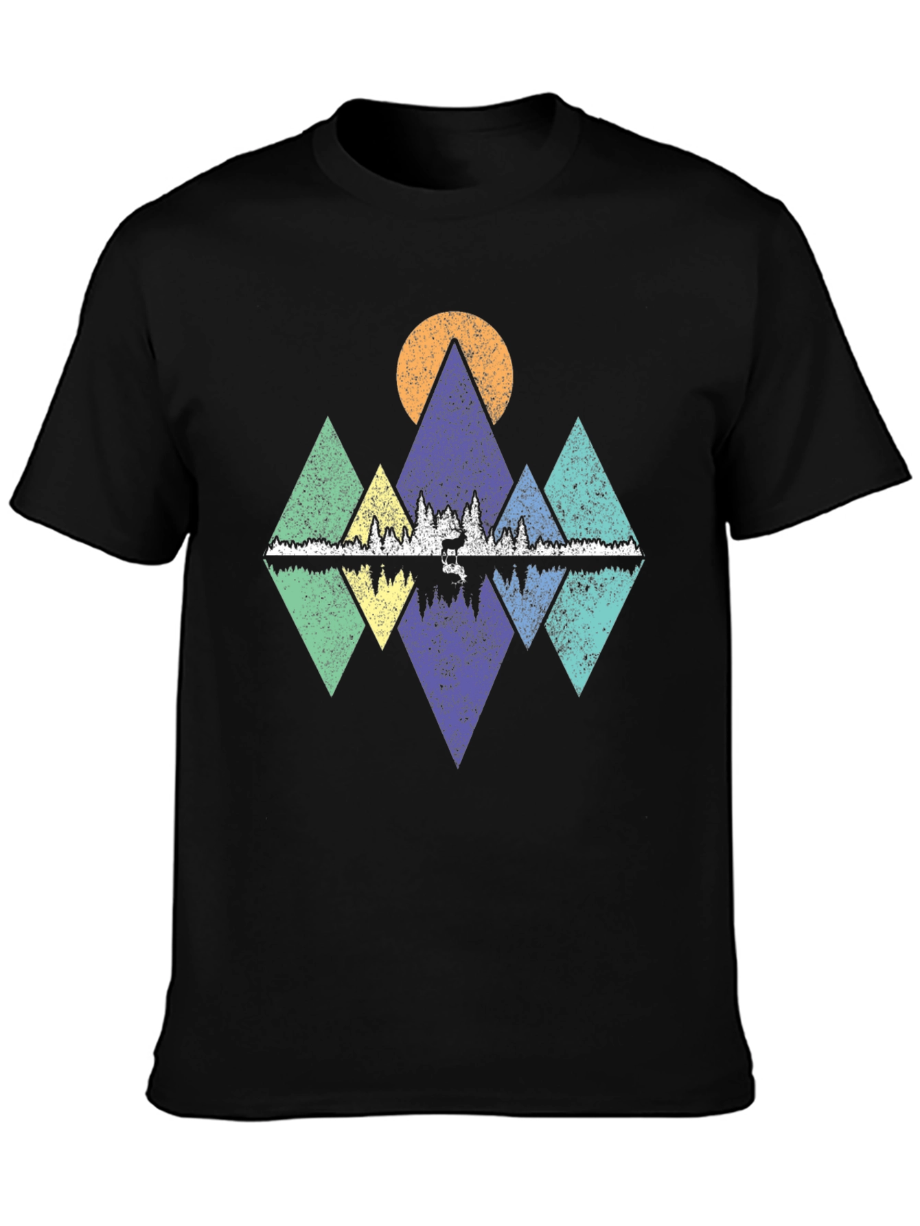 Geometric Mountain & Lake Graphic Tee