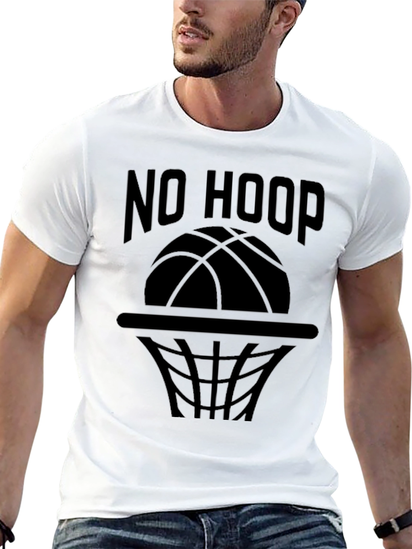 No Hoop Basketball Graphic Tee - Black