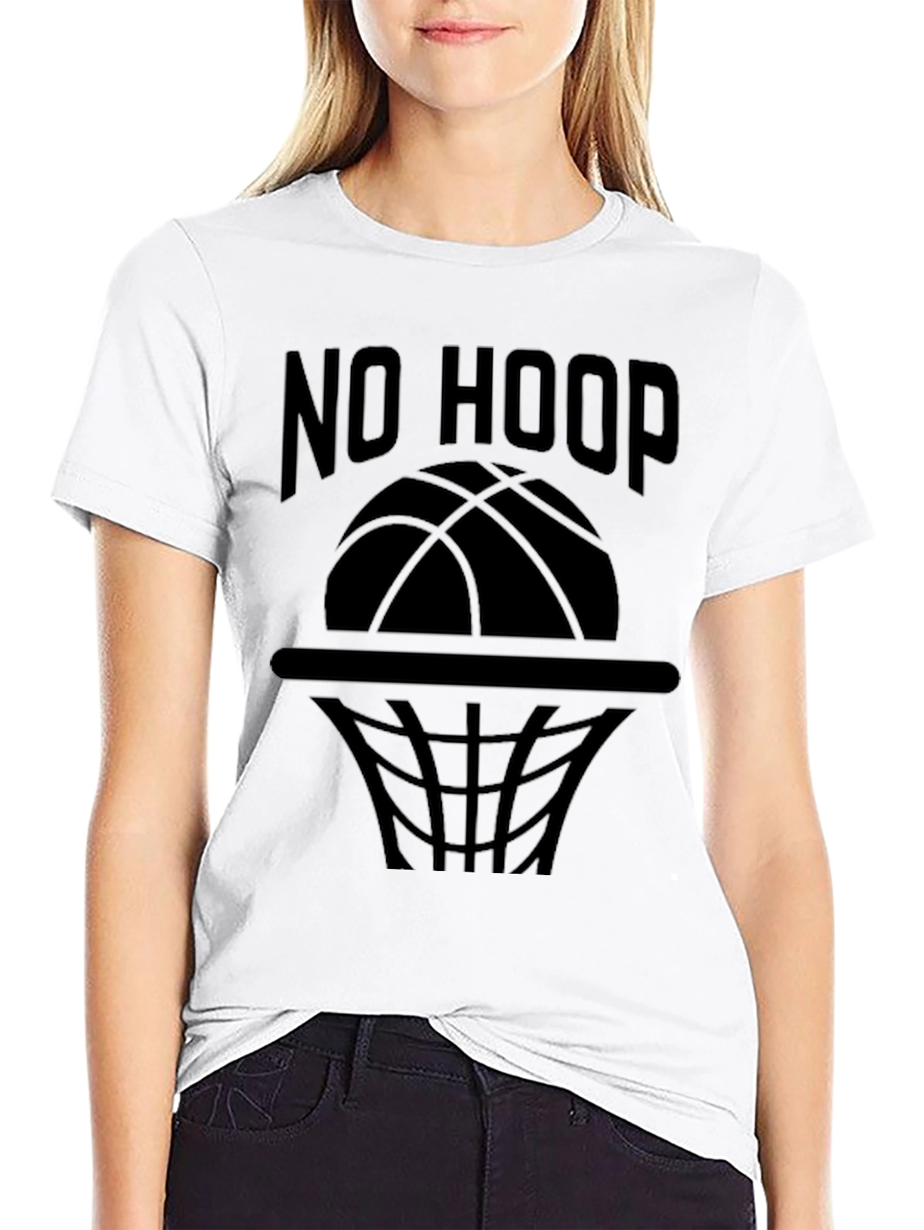 No Hoop Basketball Graphic Tee - Black