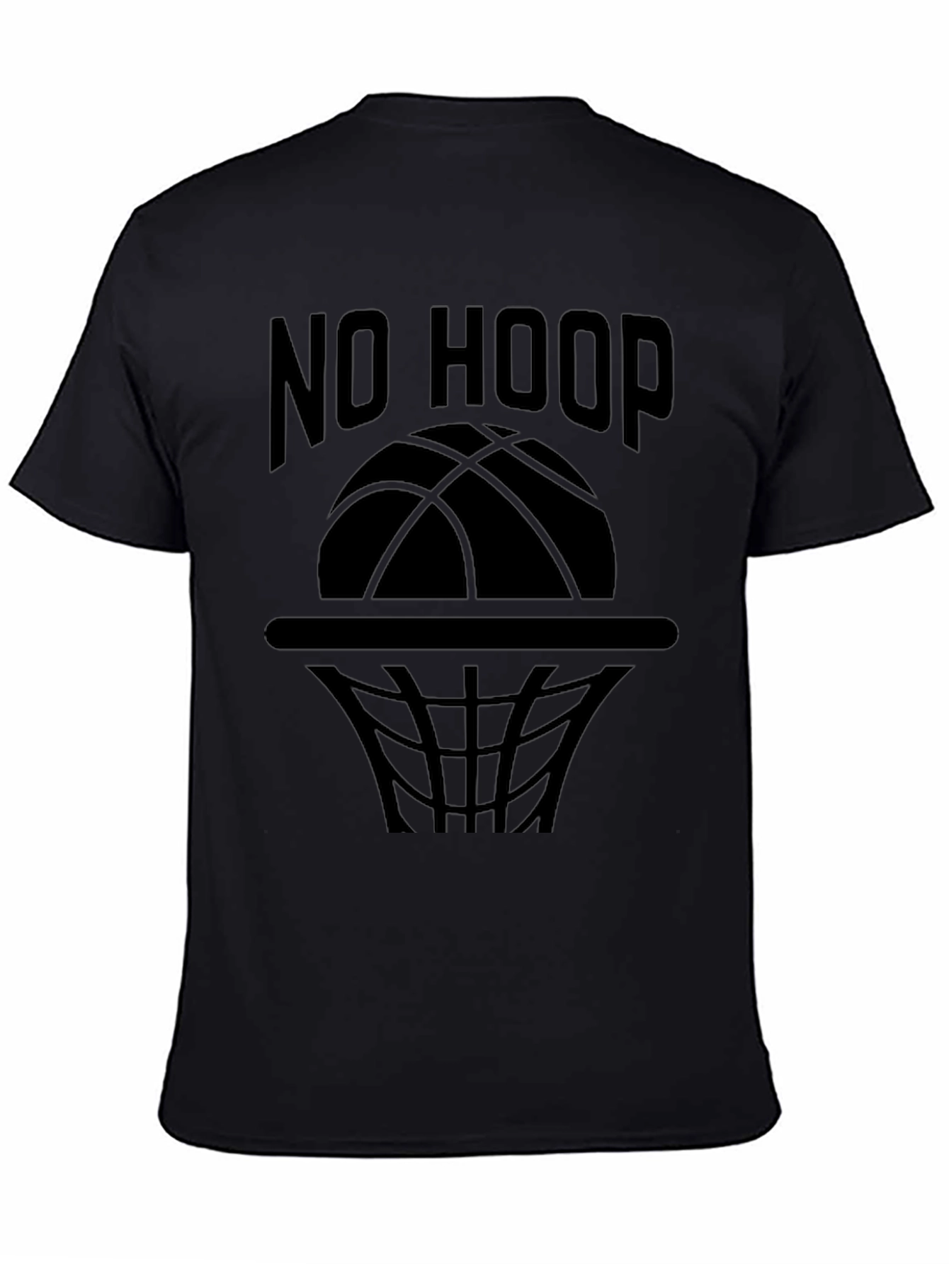 No Hoop Basketball Graphic Tee - Black