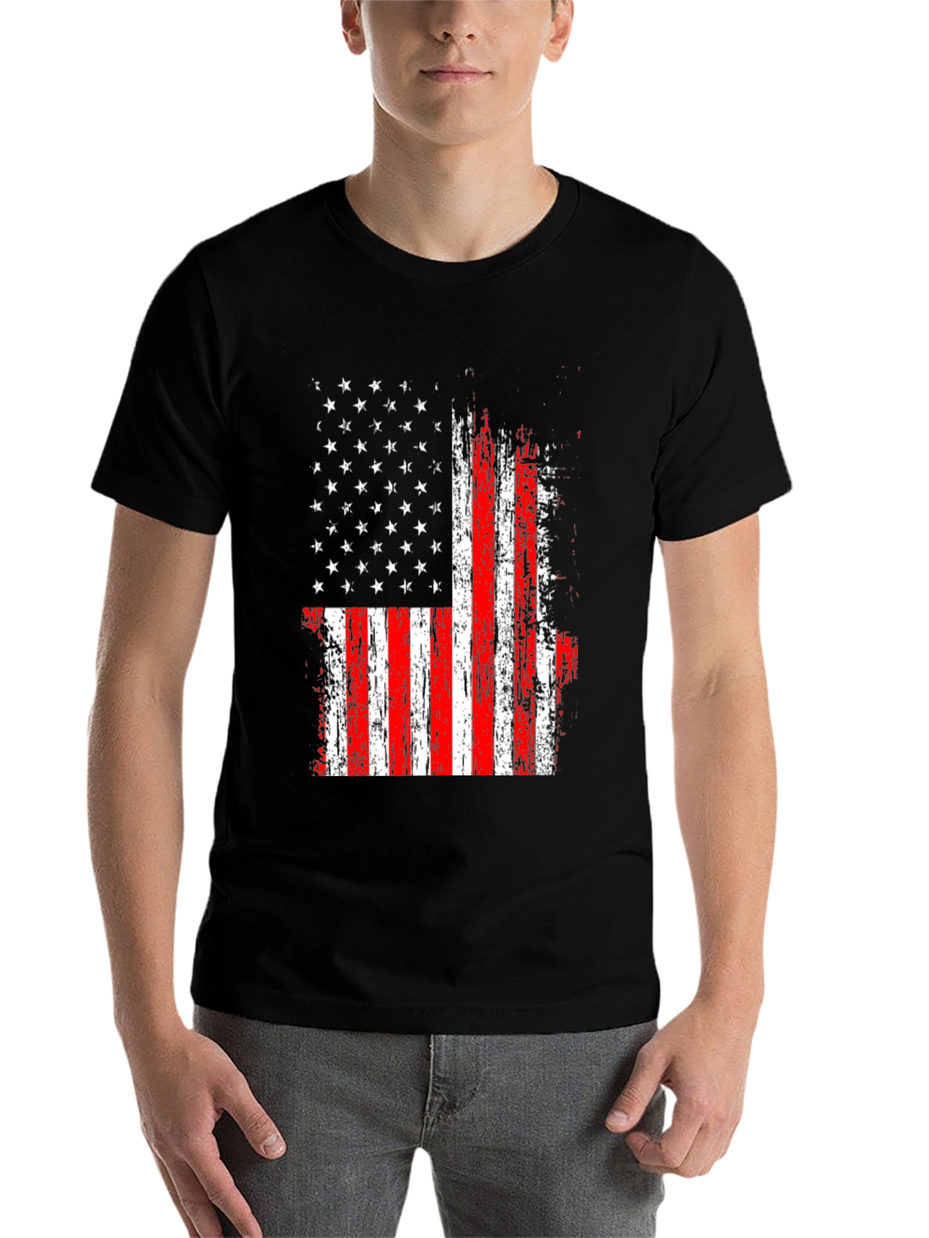 USA Flag Graphic Tee - Patriotic Style