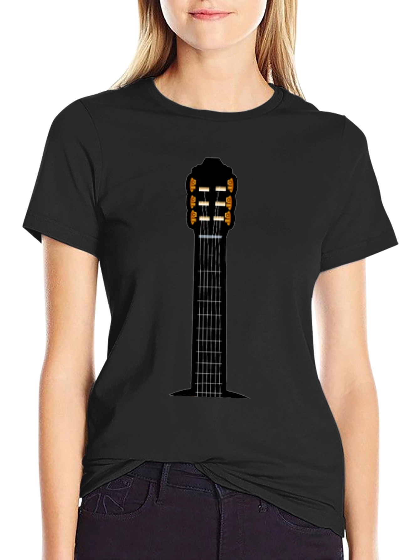 Guitar Neck Graphic Tee - Musician Style Shirt