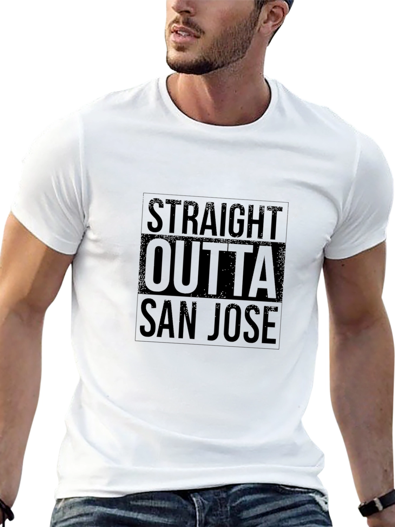 Straight Outta San Jose Black T-Shirt