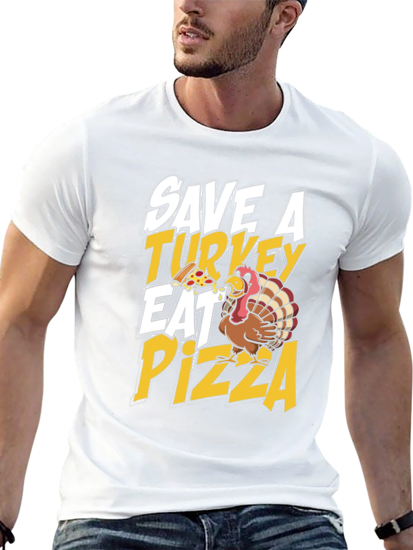 Save a Turkey Eat Pizza Funny Thanksgiving T-Shirt