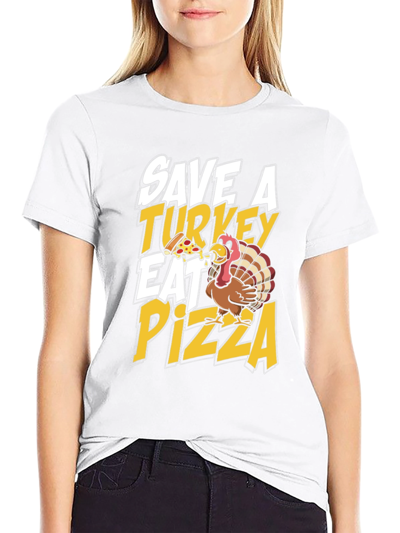 Save a Turkey Eat Pizza Funny Thanksgiving T-Shirt