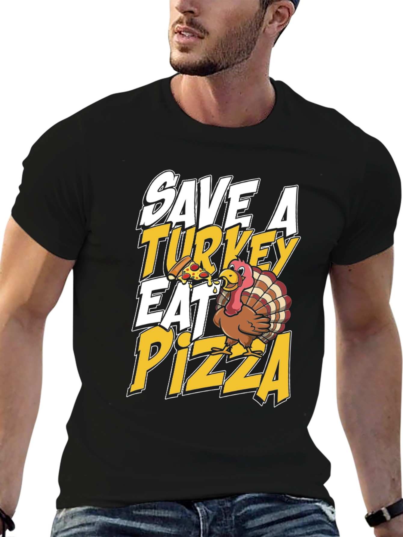 Save a Turkey Eat Pizza Funny Thanksgiving T-Shirt