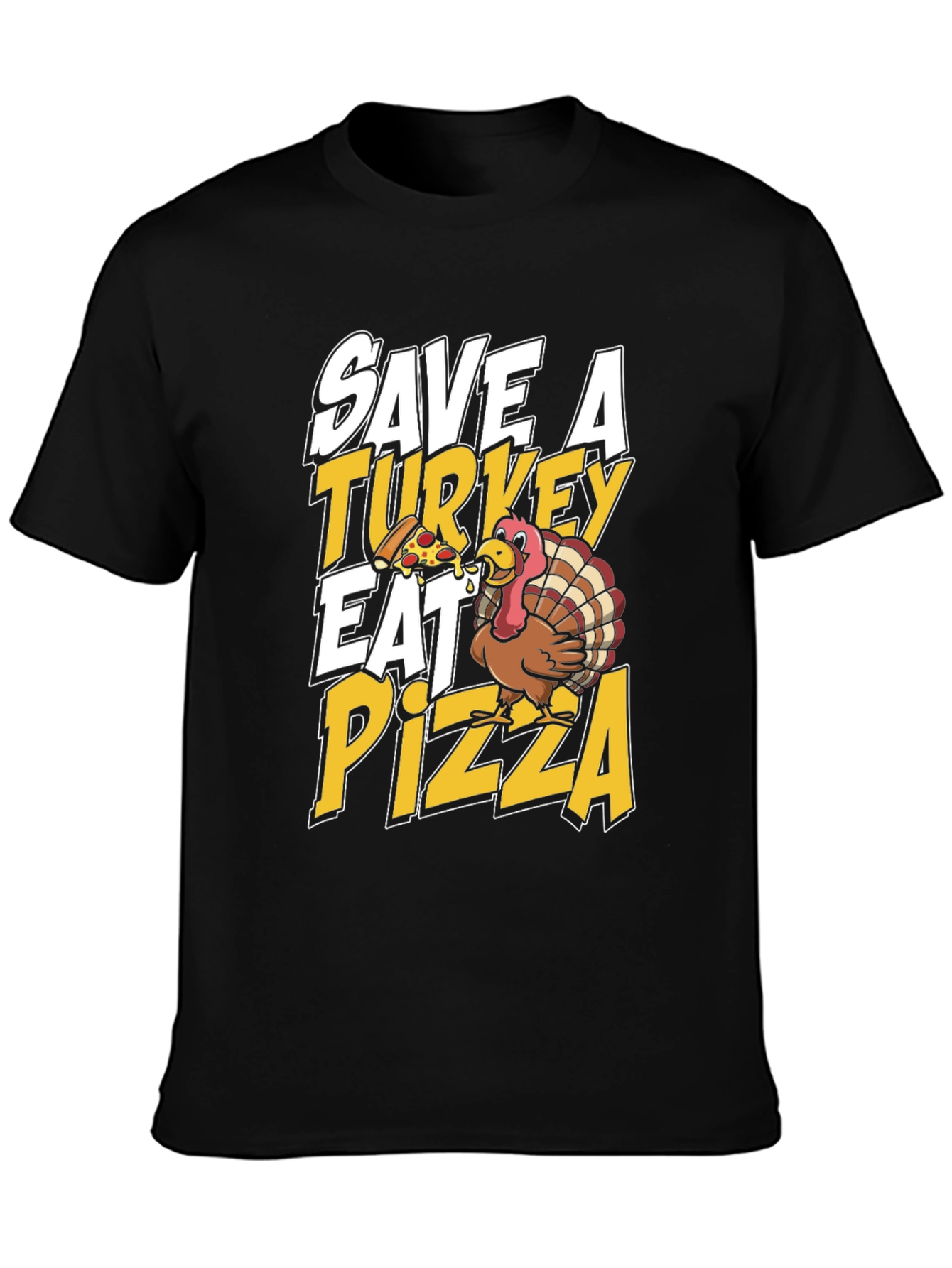 Save a Turkey Eat Pizza Funny Thanksgiving T-Shirt