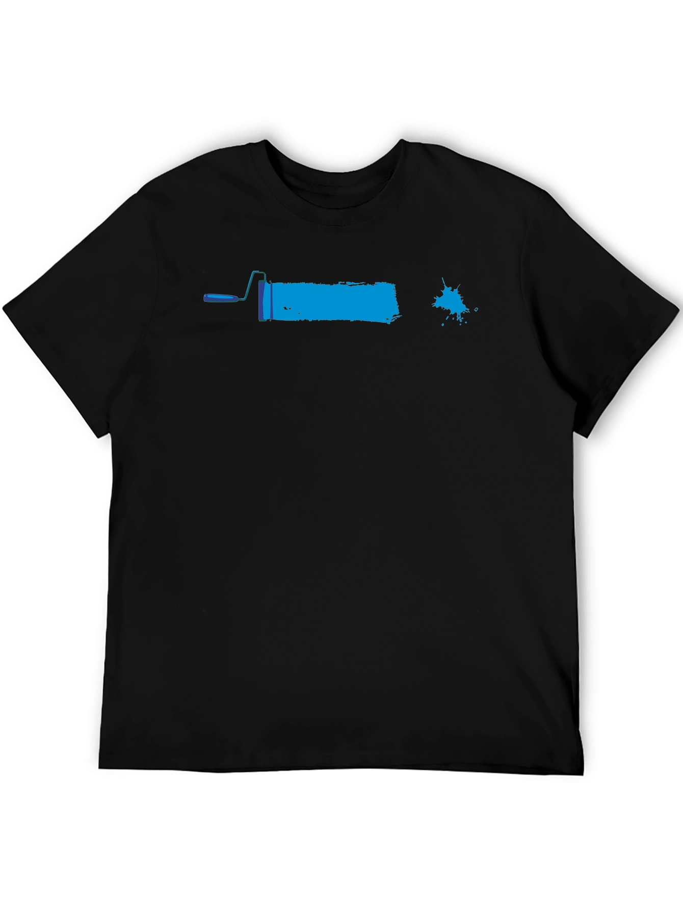 Paint Roller Graphic Tee - Black Cotton Casual Shirt