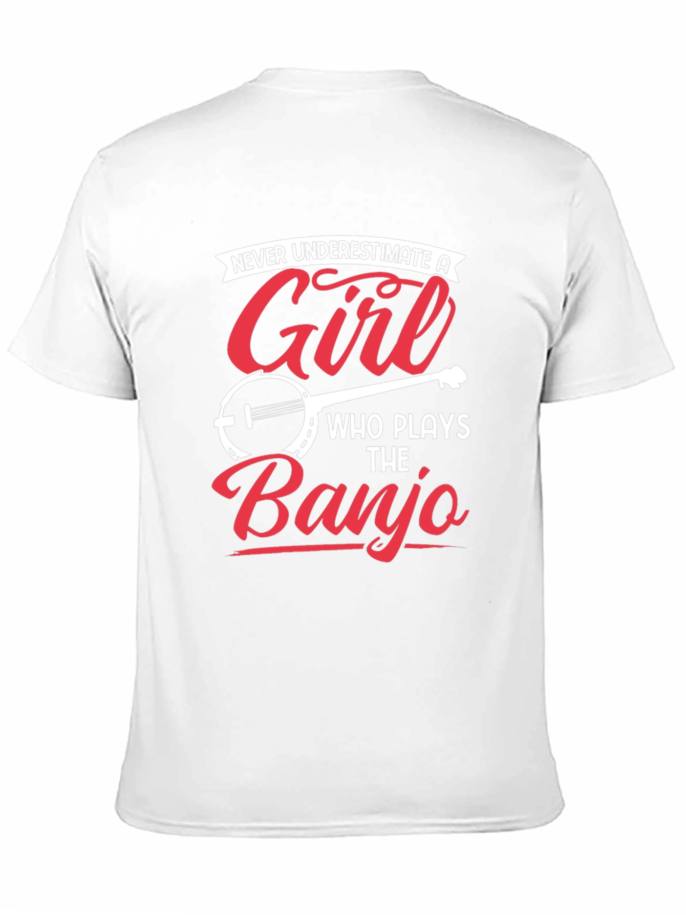 Girl Banjo Player Graphic Tee - Novelty Musician T-Shirt