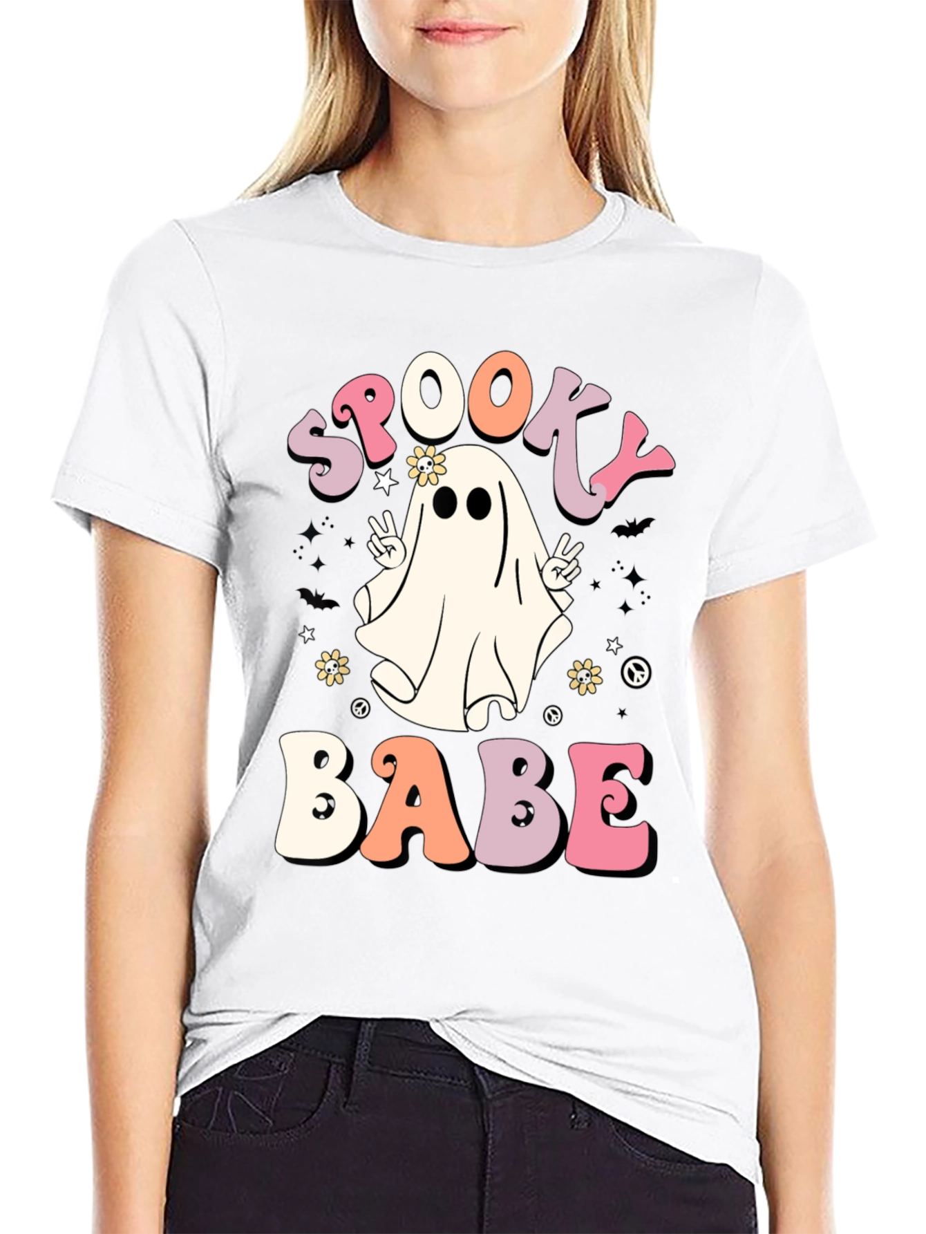 Spooky Babe Retro Halloween T-Shirt
