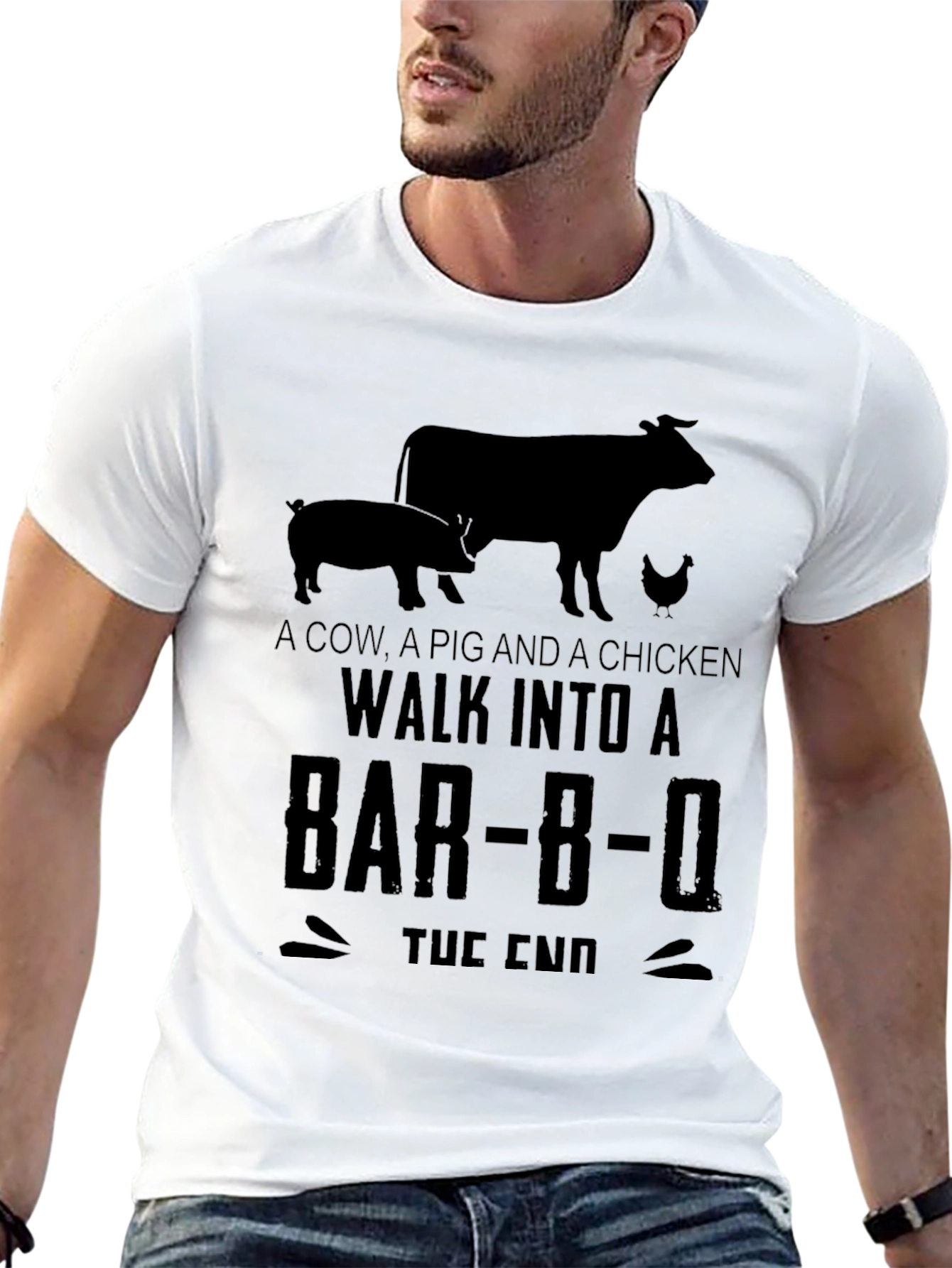 Cow Pig Chicken BBQ Joke T-Shirt
