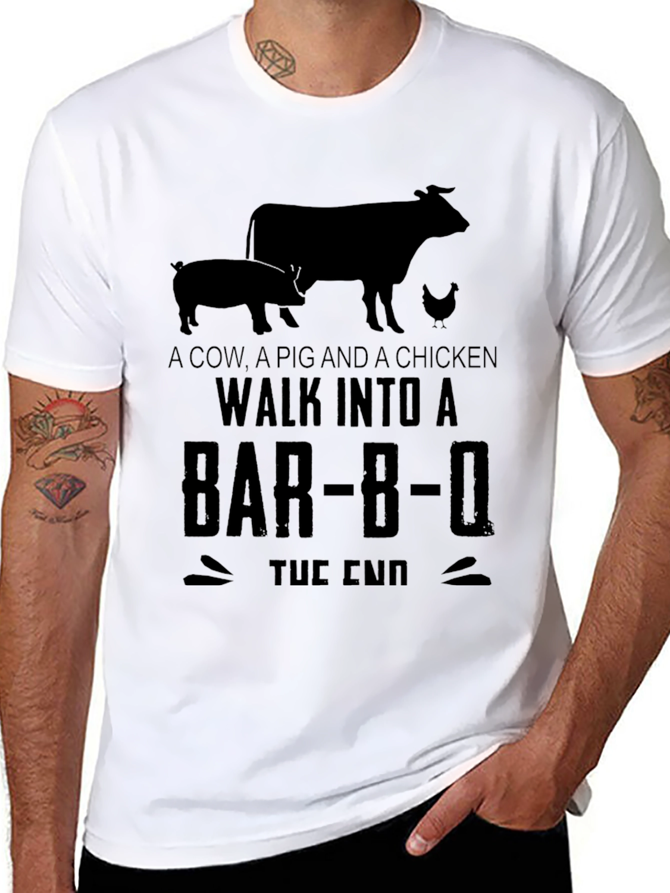 Cow Pig Chicken BBQ Joke T-Shirt