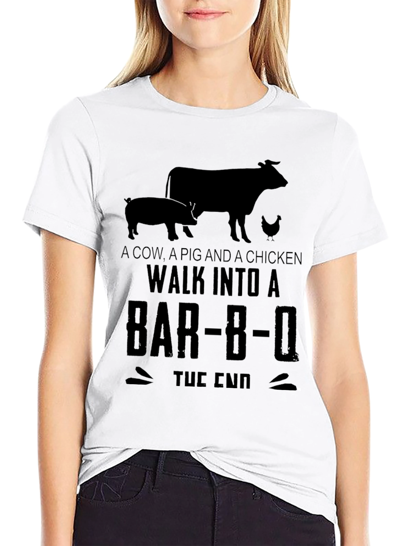 Cow Pig Chicken BBQ Joke T-Shirt